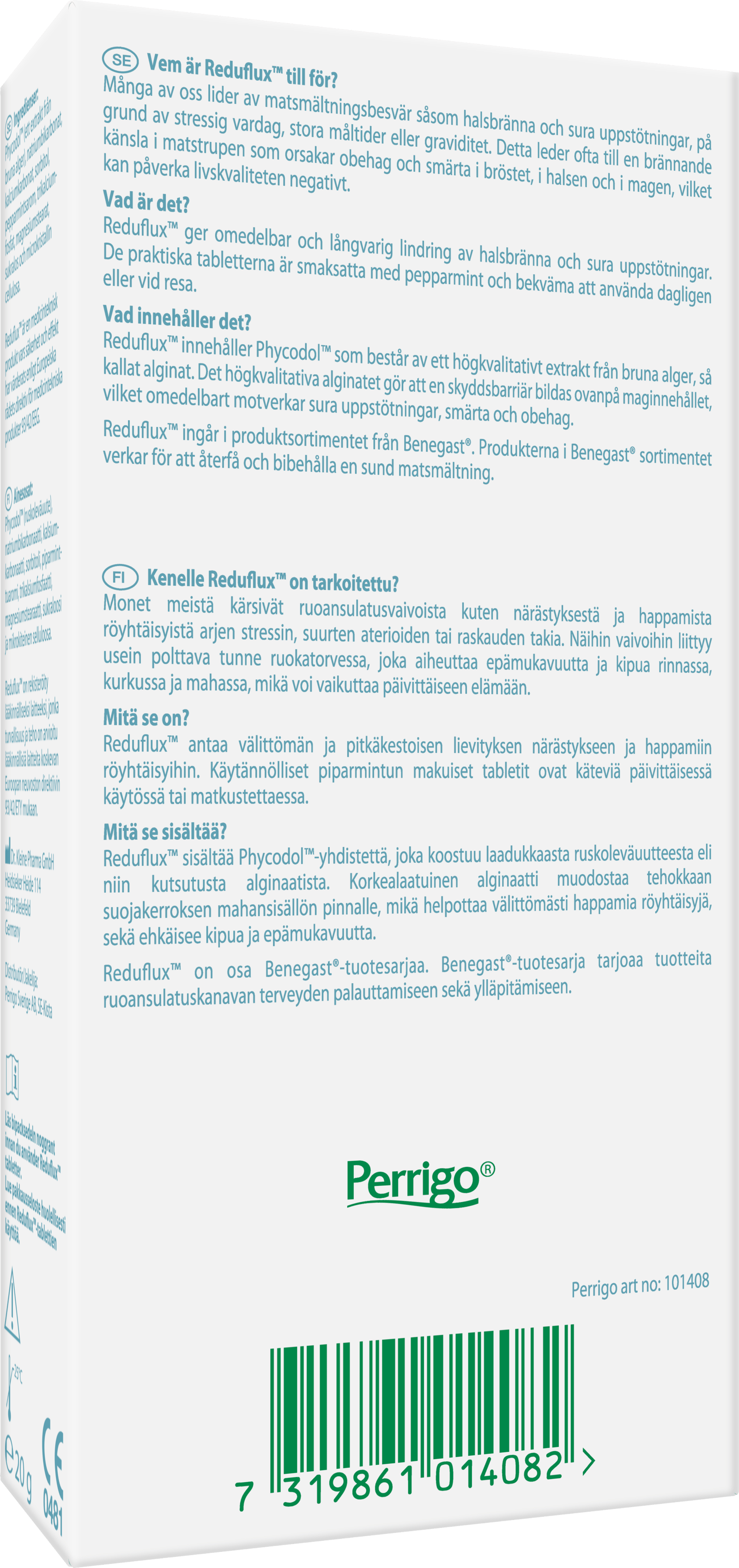 Köp Benegast Reduflux Peppermint Mot Sura Uppstötningar 20 t | Apohem