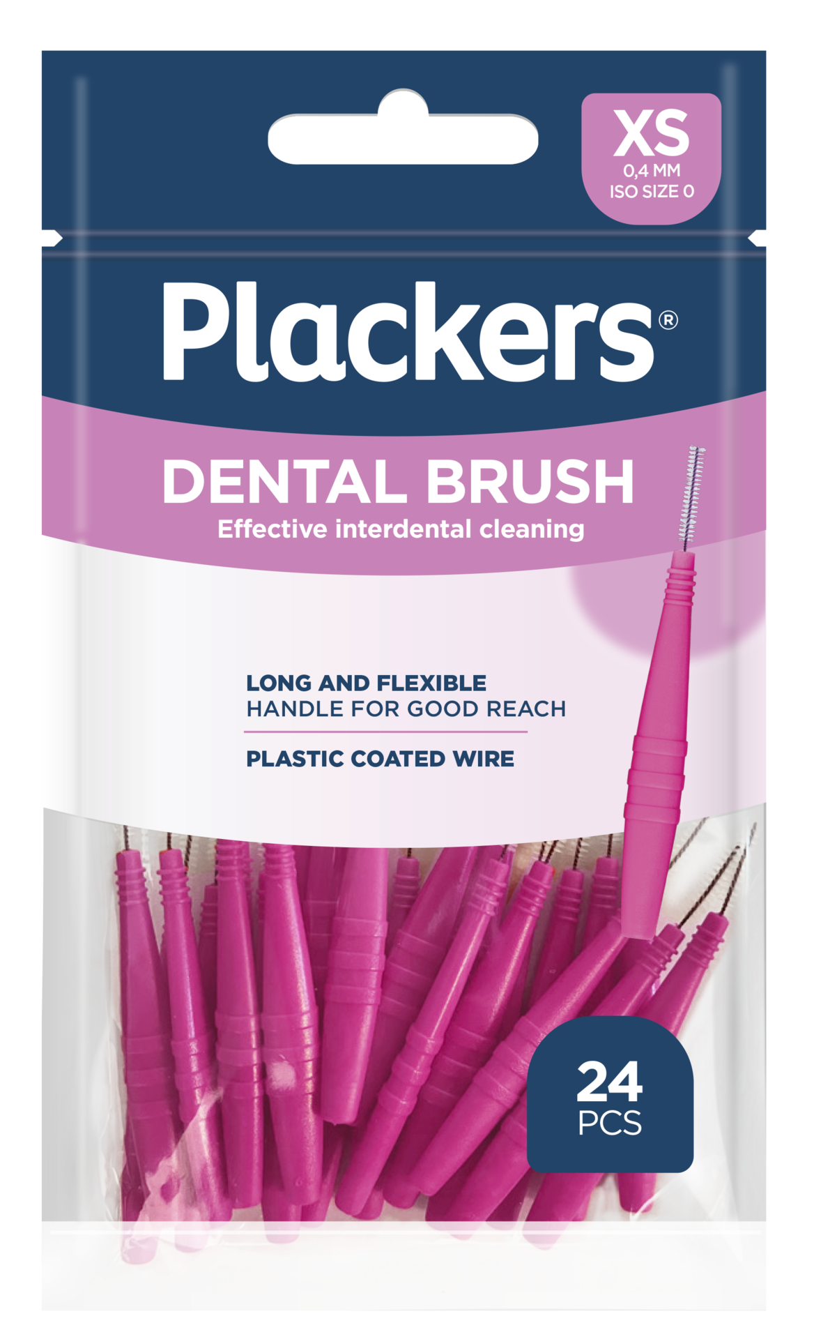 Plackers Dental Brush Mellanrumsborste Rosa XS (0,4 mm) 24 st