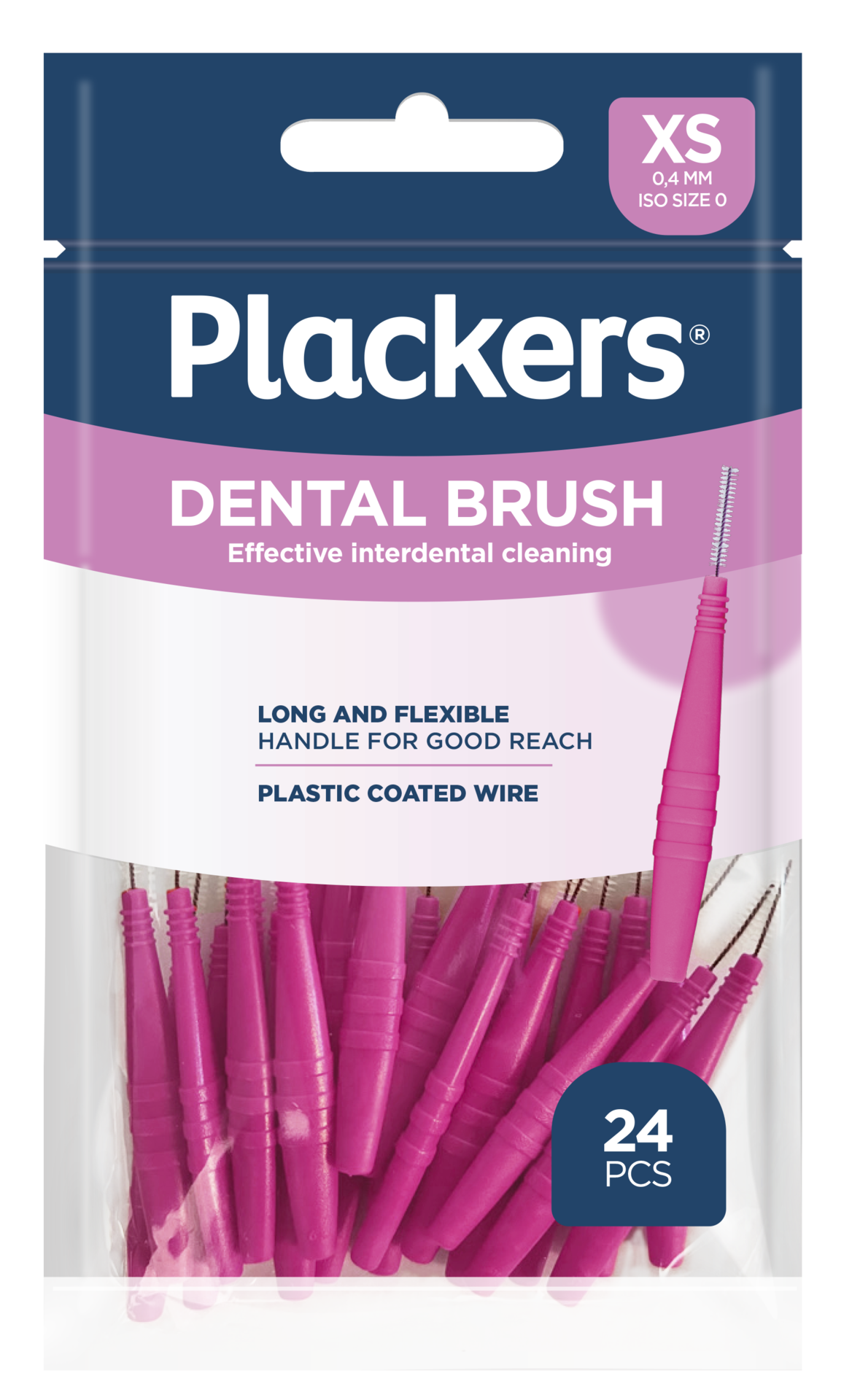 Plackers Dental Brush Mellanrumsborste Rosa XS (0,4 mm) 24 st