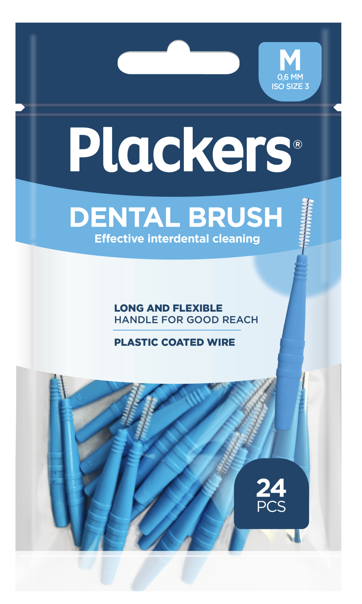 Plackers Dental Brush Mellanrumsborste Blå M (0,6mm) 24 st