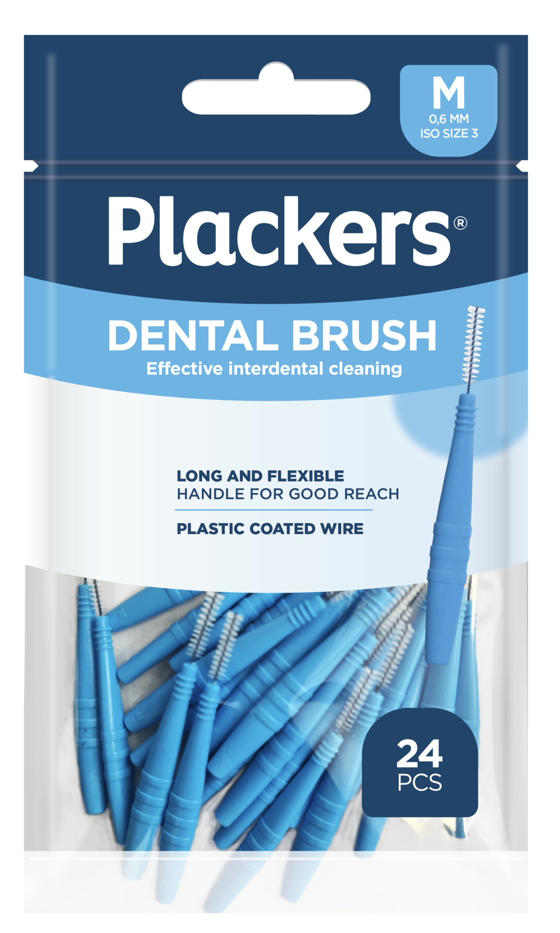 Plackers Dental Brush Mellanrumsborste Blå M (0,6mm) 24 st