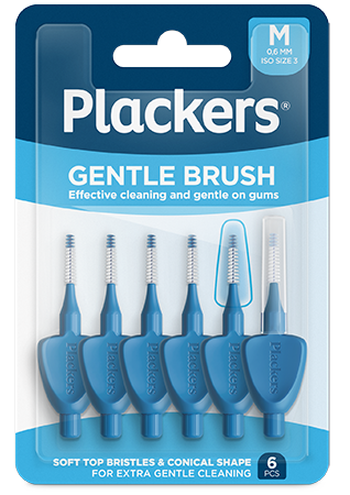 Plackers Gentle Brush Skonsam Mellanrumsborste Blå M (0,6 mm) 6 st