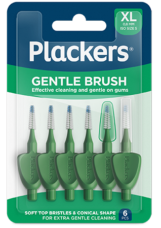 Plackers Gentle Brush Skonsam Mellanrumsborste Grön XL (0,8 mm) 6 st