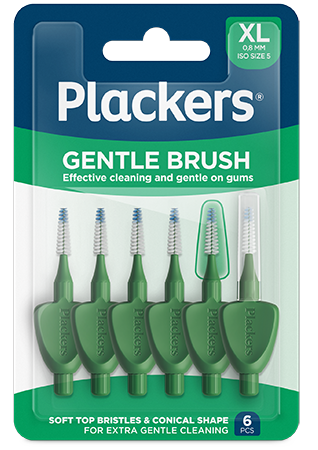 Plackers Gentle Brush Skonsam Mellanrumsborste Grön XL (0,8 mm) 6 st