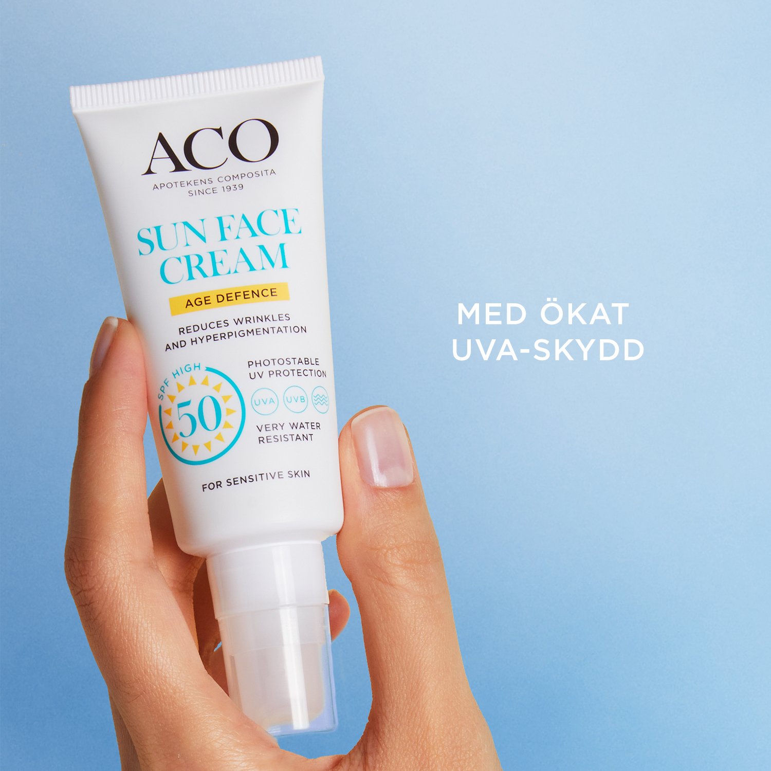 ACO Sun Face Cream Age Defense SPF50 Oparfymerad 40 ml