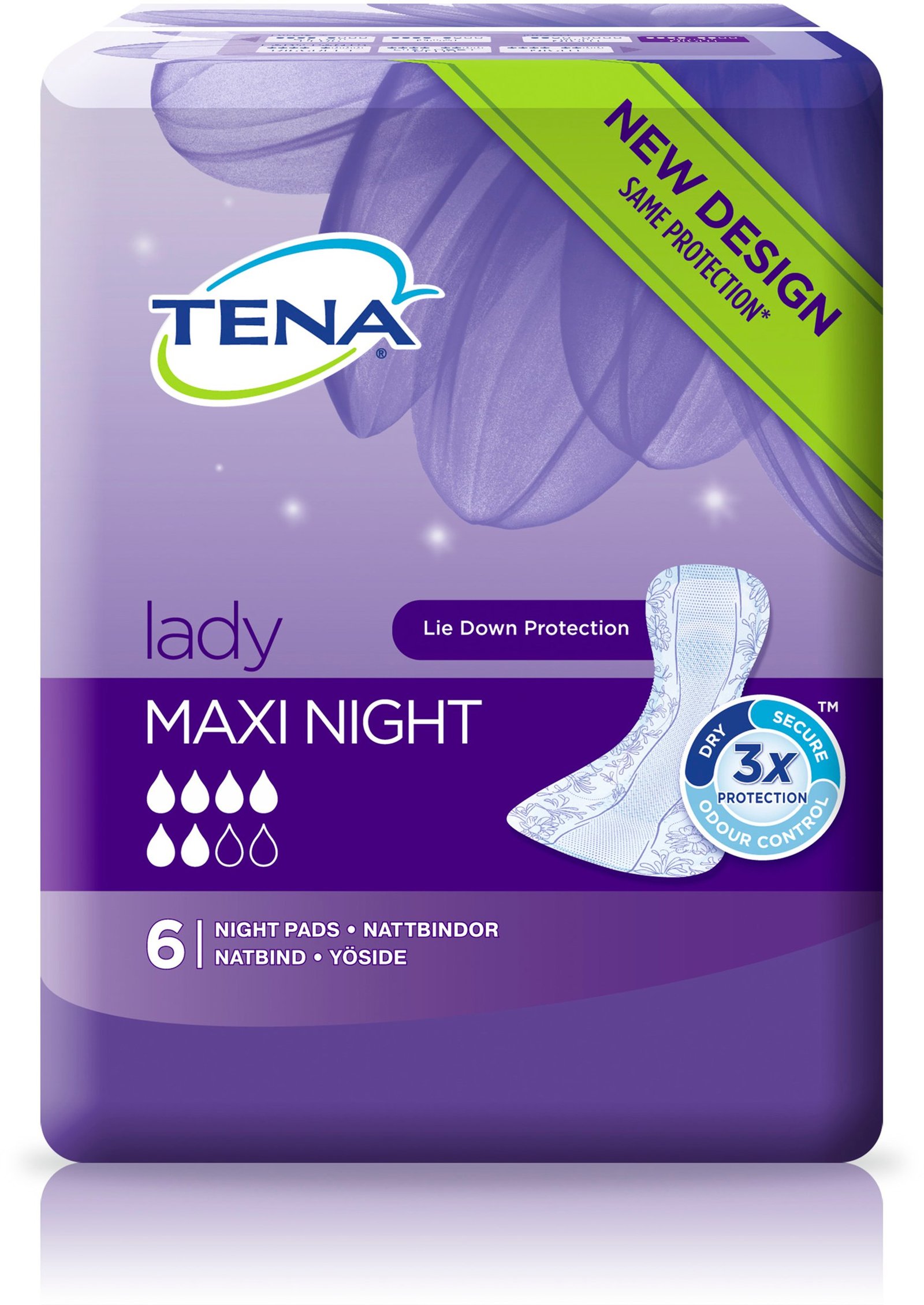 TENA Lady maxi night inkontinensskydd 6 st