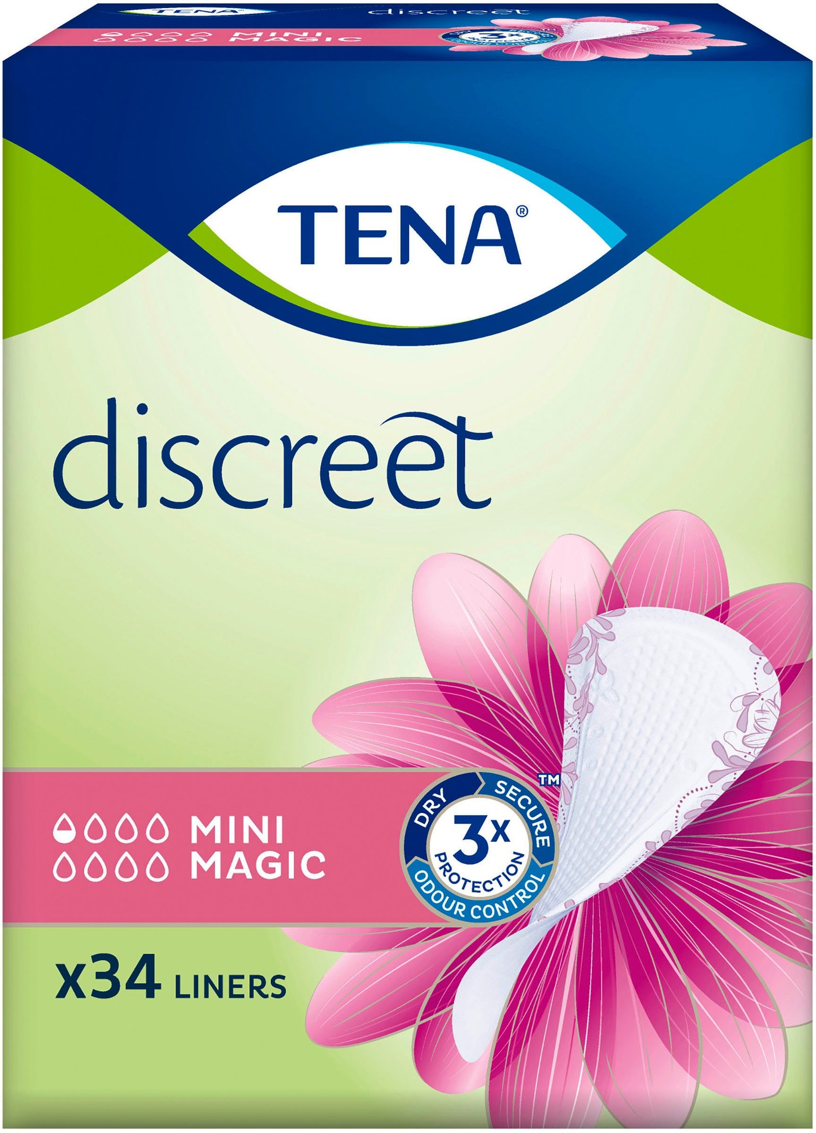 TENA Discreet Mini Magic Inkontinensskydd 34 st
