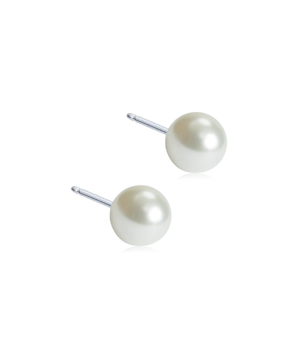 Blomdahl Örhängen NT 5mm  Pearl White 1 par