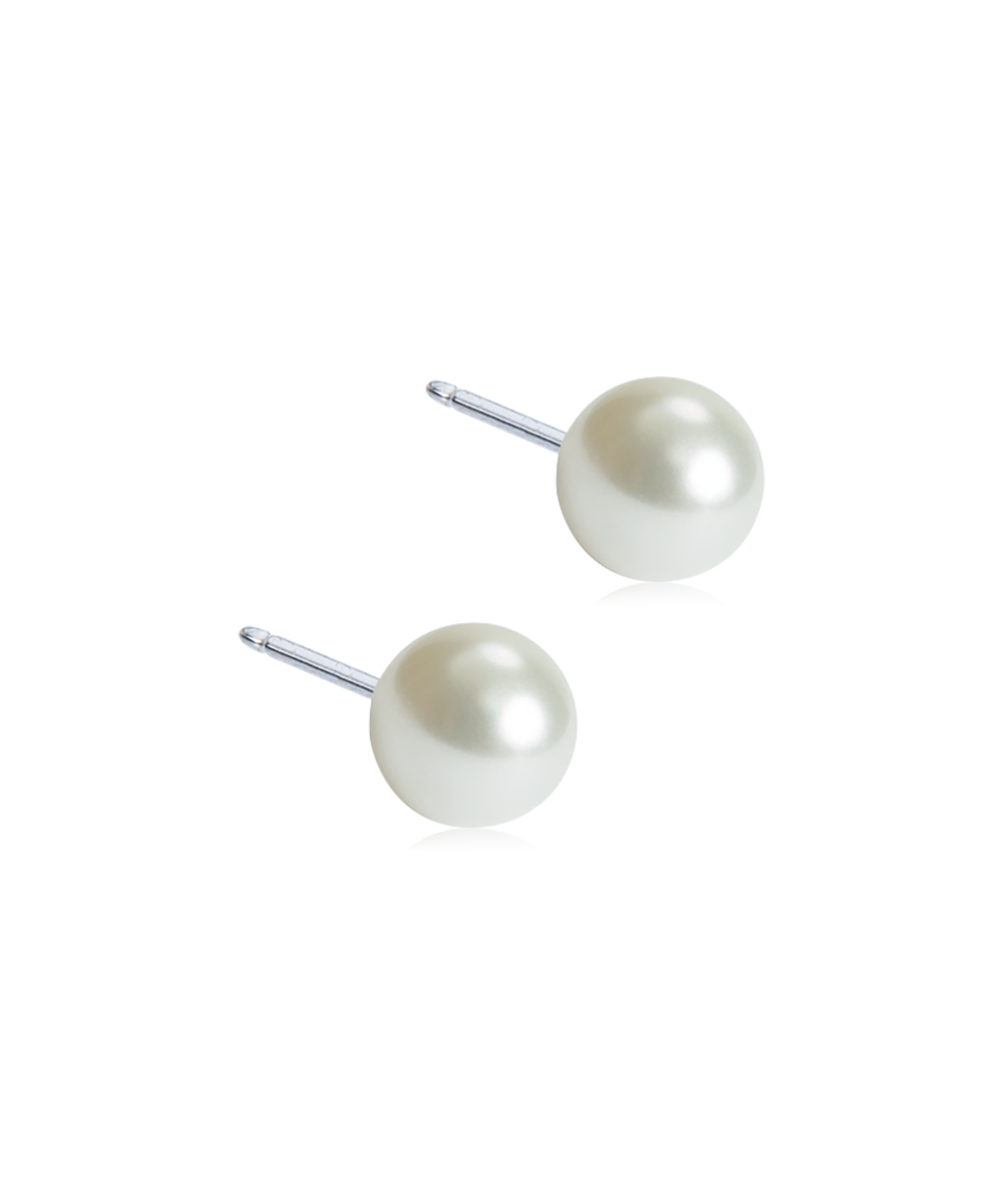 Blomdahl Örhängen NT 5mm  Pearl White 1 par