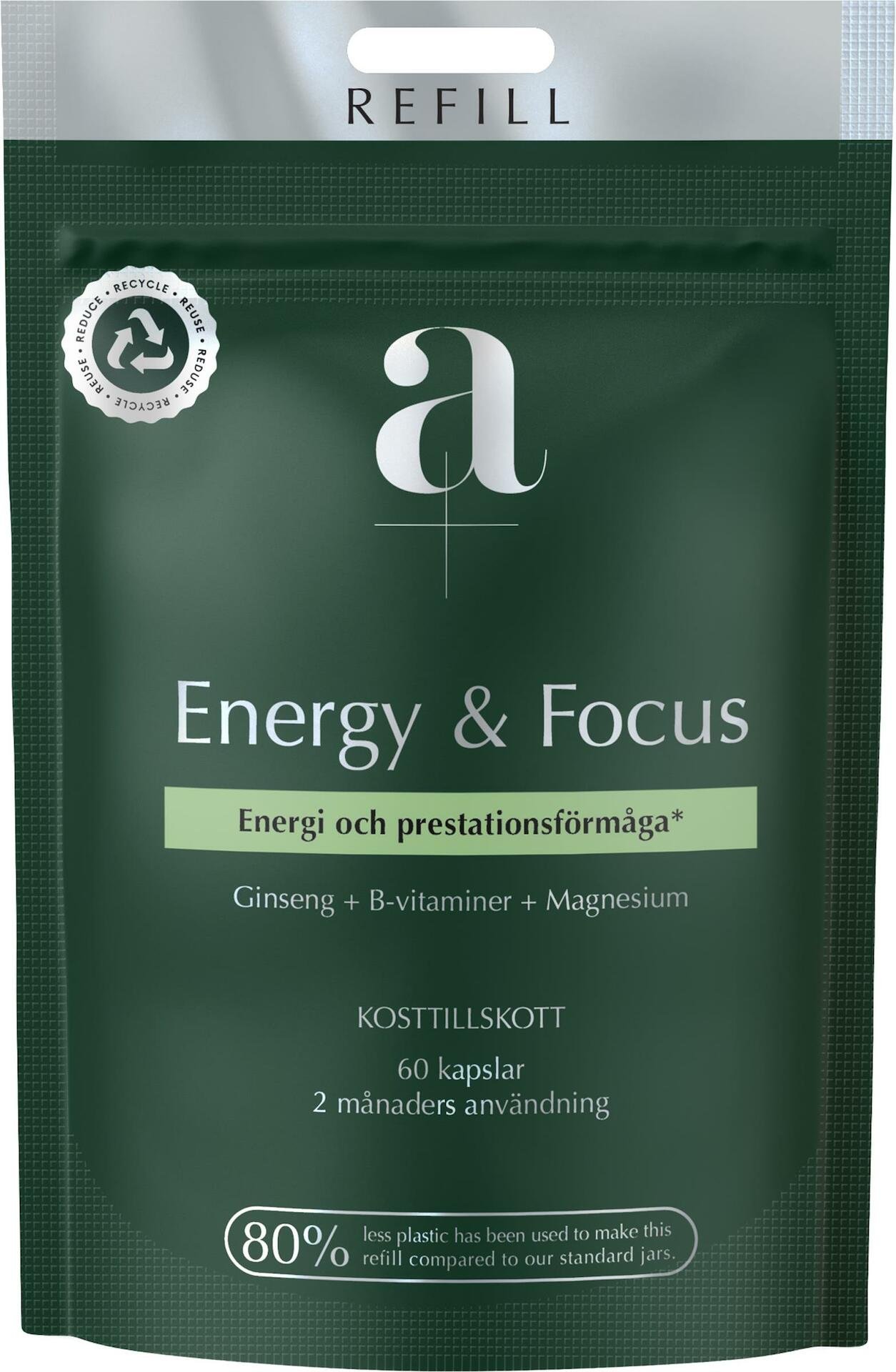 A+ Energy & Focus Refill 60 kapslar