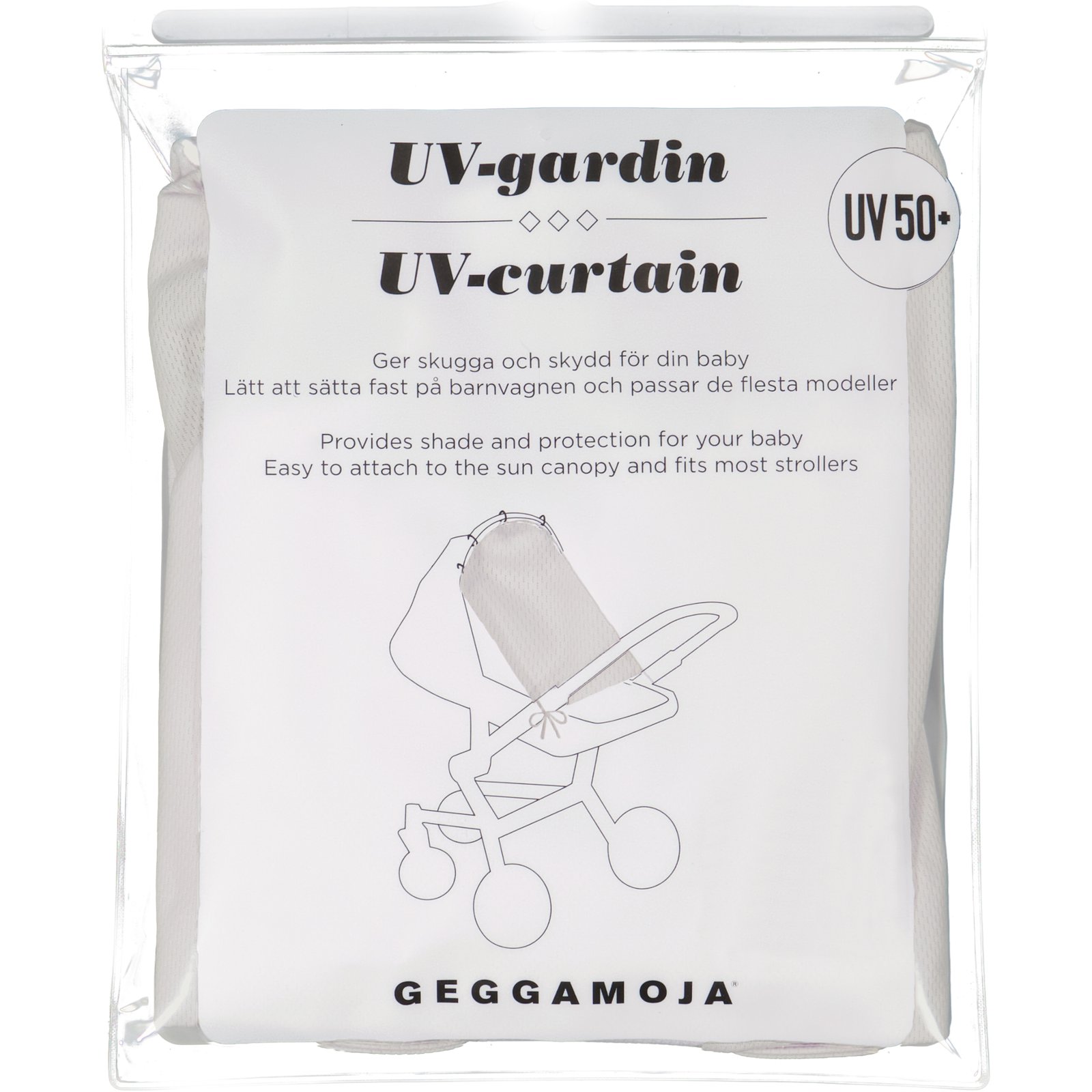 Geggamoja UV-Gardin Barnvagn Vit One Size