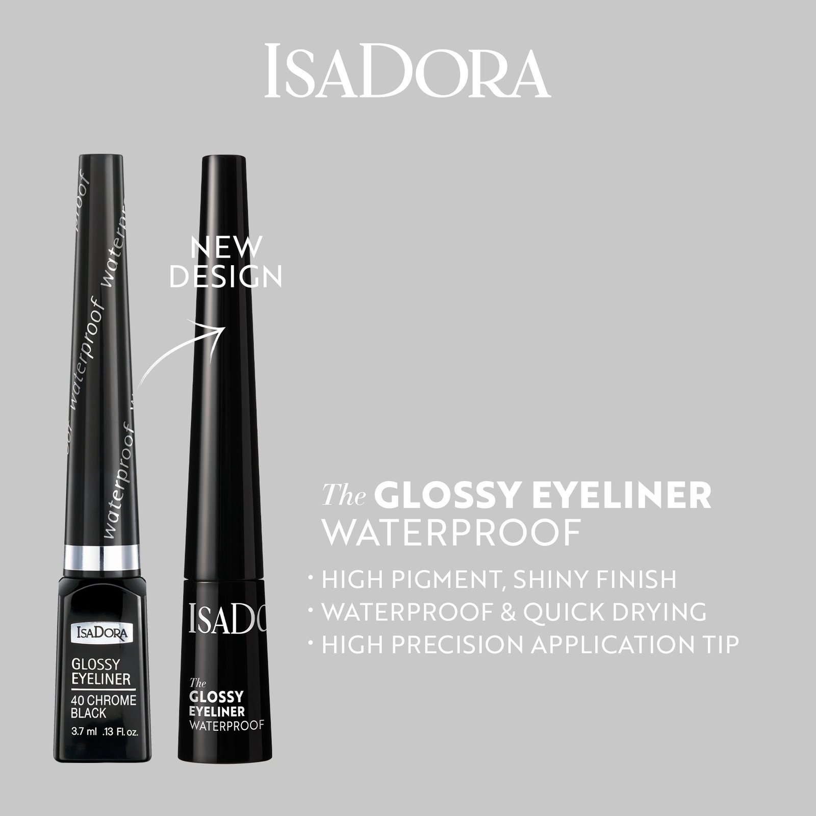 IsaDora Glossy Eyeliner 40 Chrome Black 2,5 ml