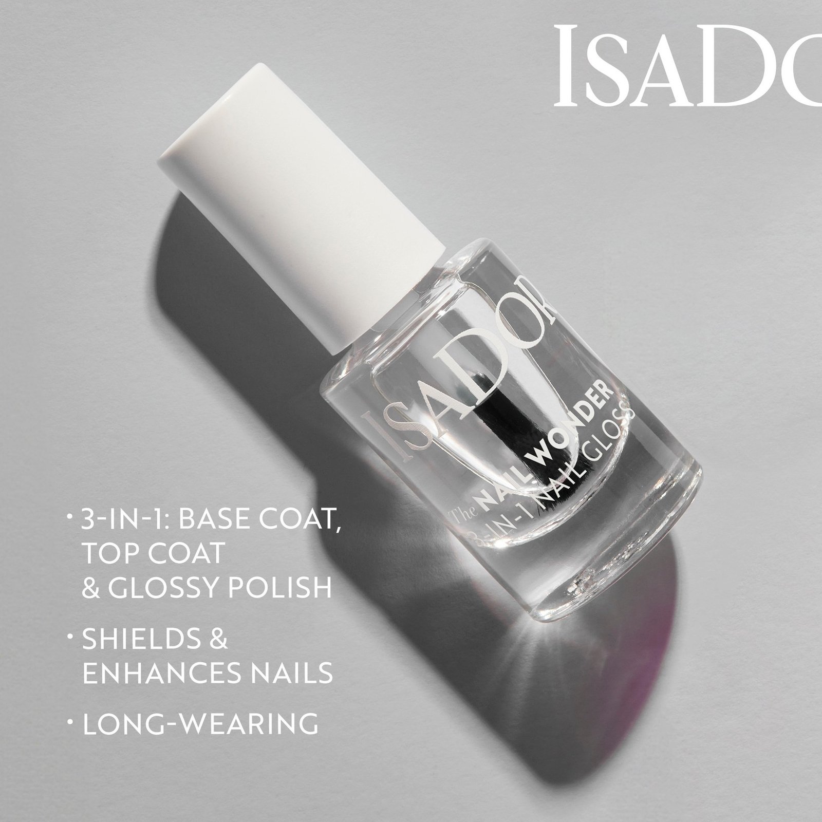 Isadora The Nail Wonder 3 in 1 Nail Polish 01 Clear 3-in-1