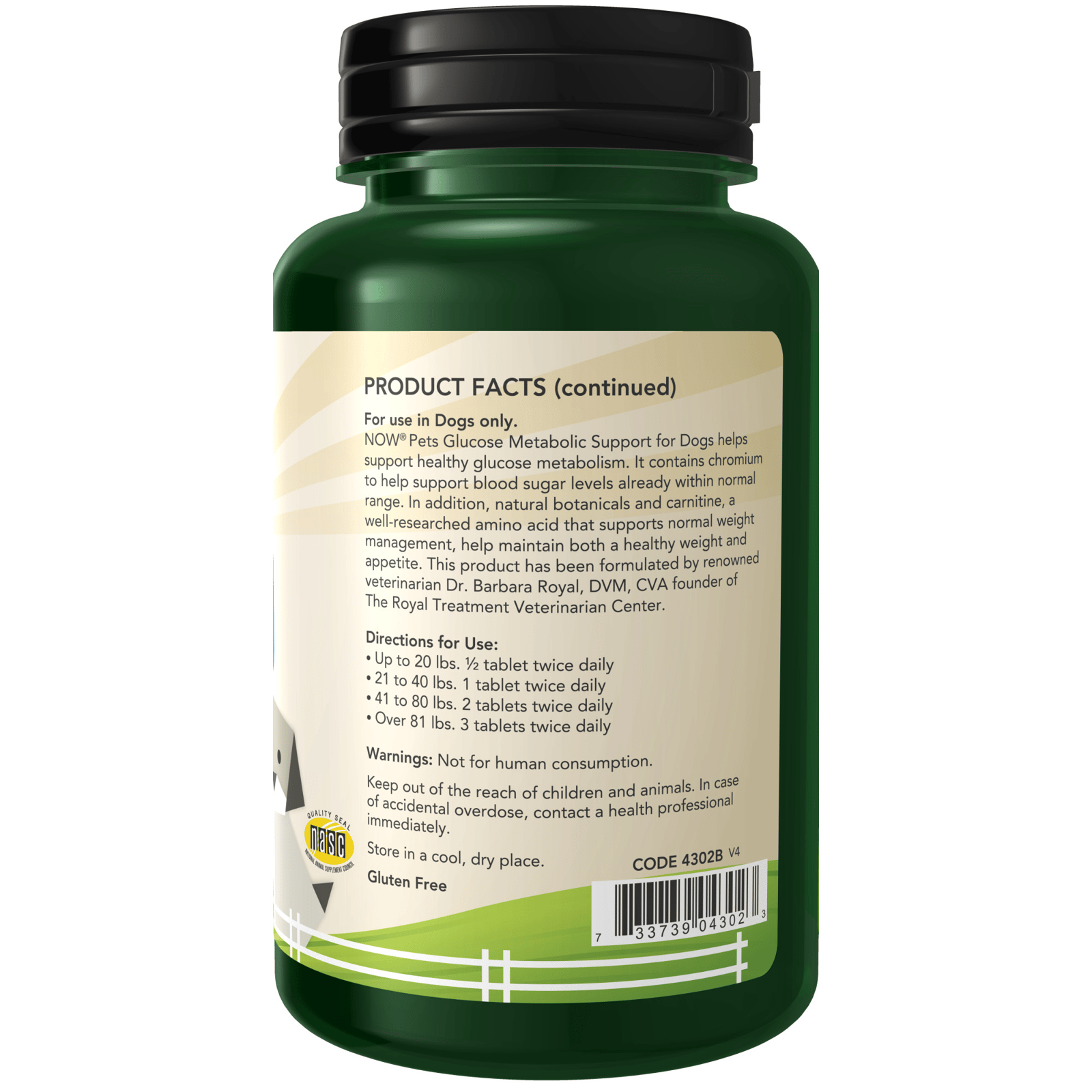 NOW PETS Glucose Metabolic Support 90 tuggtabletter