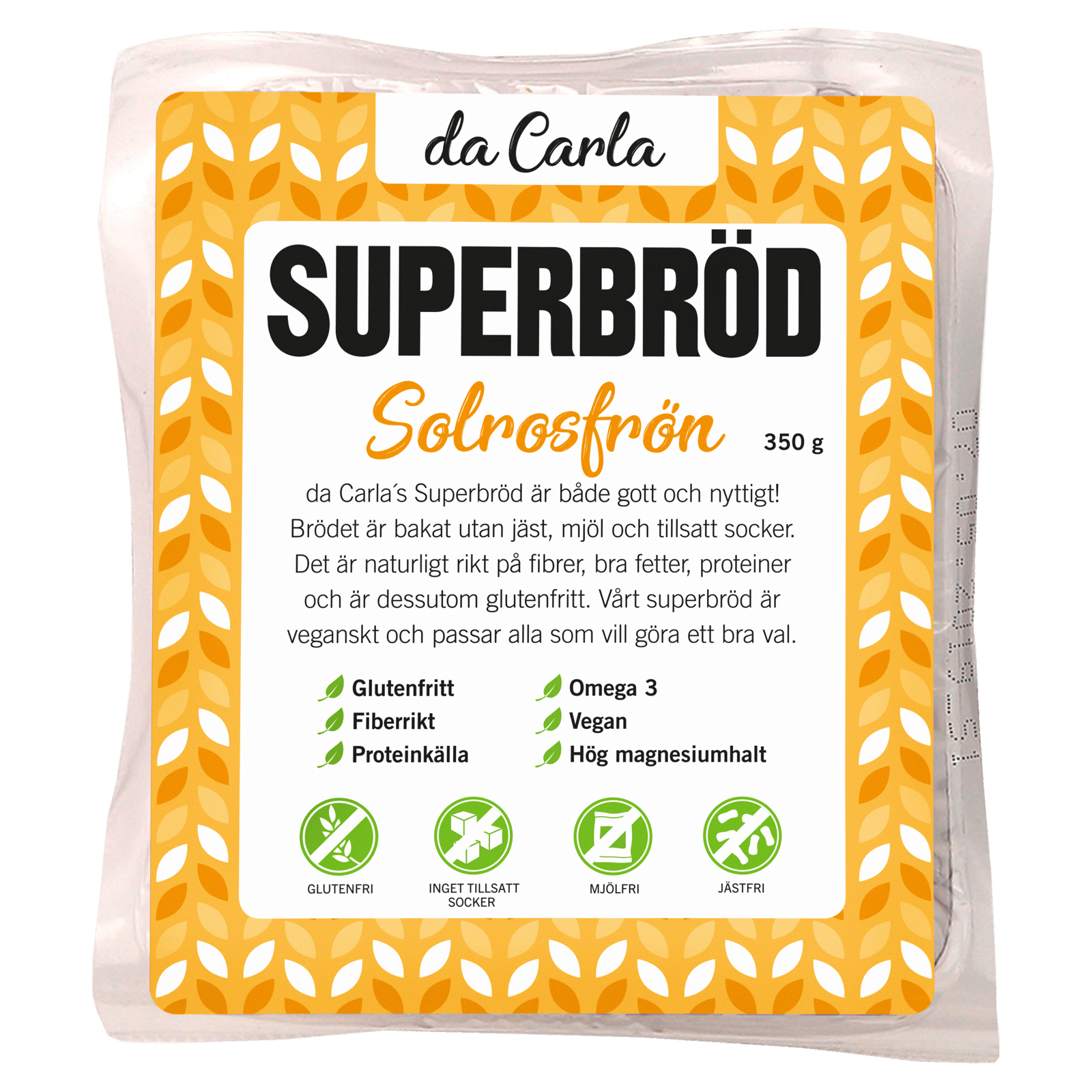 Da Carla Superbröd Solrosfrön 350g