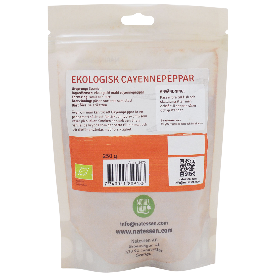 Mother Earth Cayennepeppar Mald EKO 250g