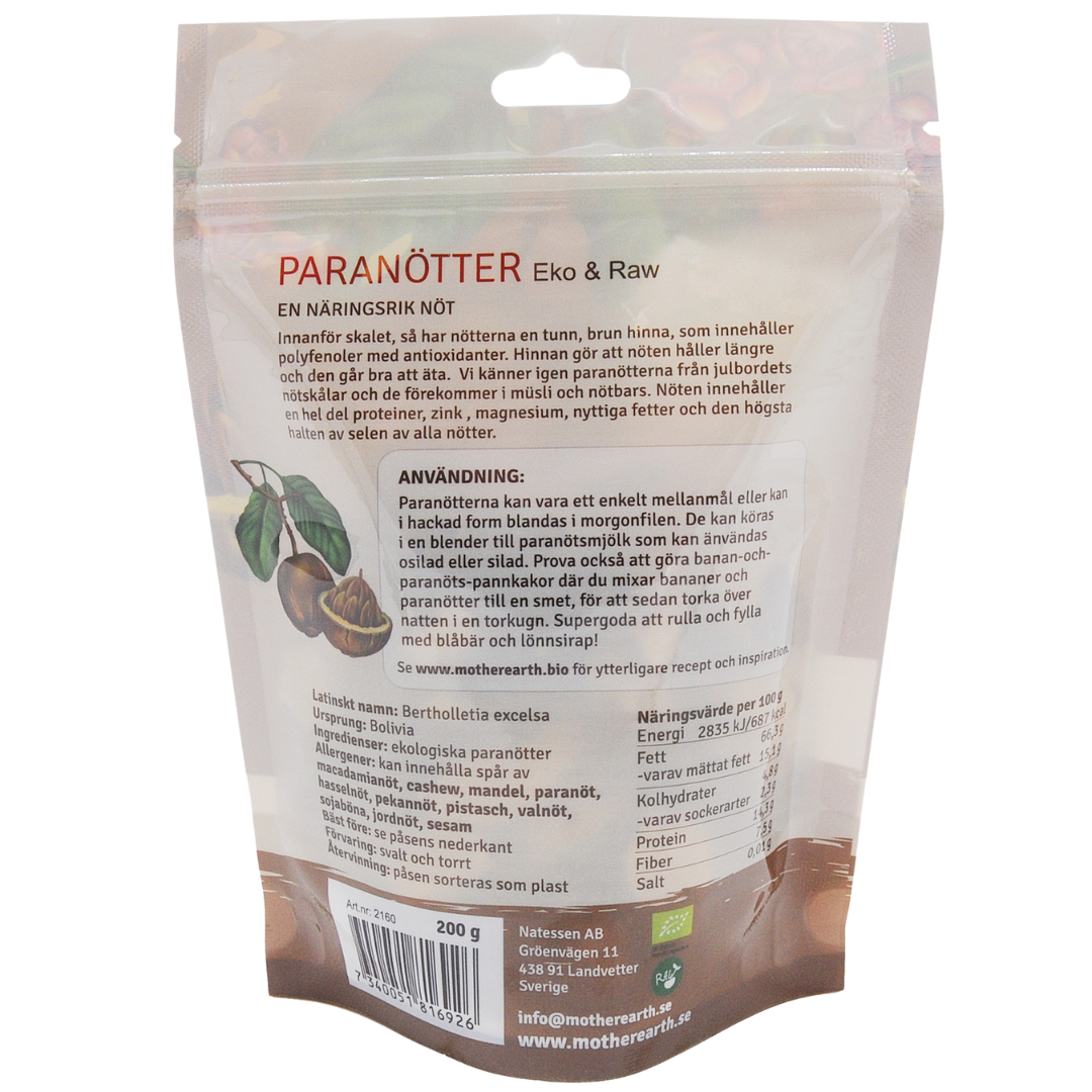 Mother Earth Paranötter Premium RAW & EKO 200g