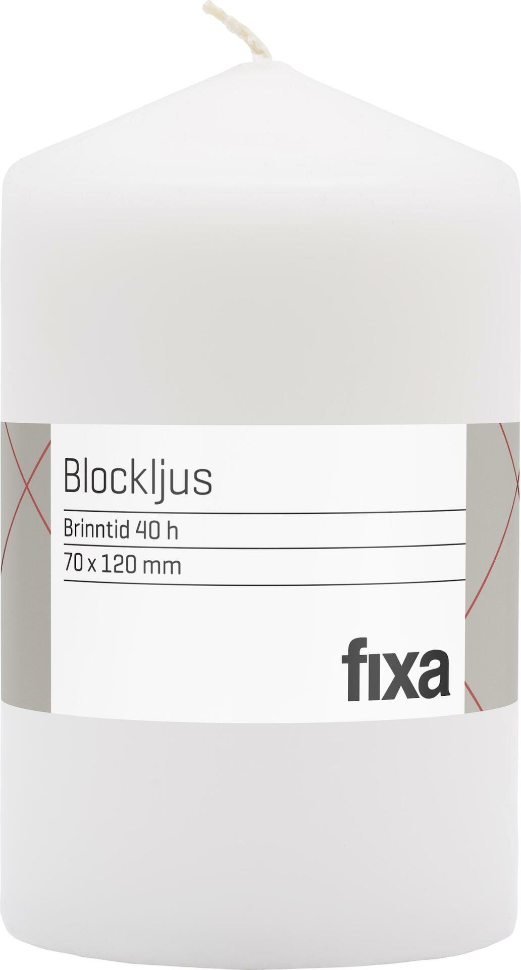 FIXA Blockljus 7x12 cm Vit 1 st