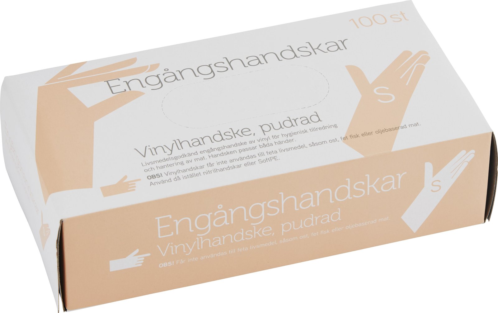 Fixa Engångshandskar Vinyl Pudrad Small 100 st