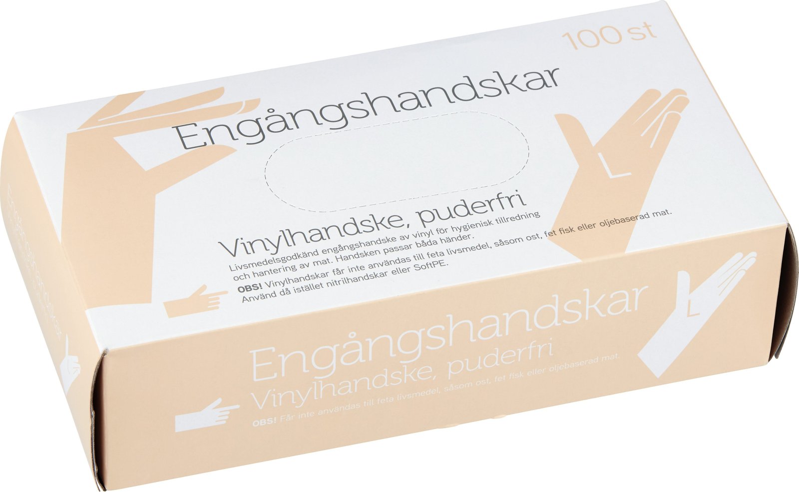 Fixa Engångshandskar Vinyl Puderfria Large 100 st