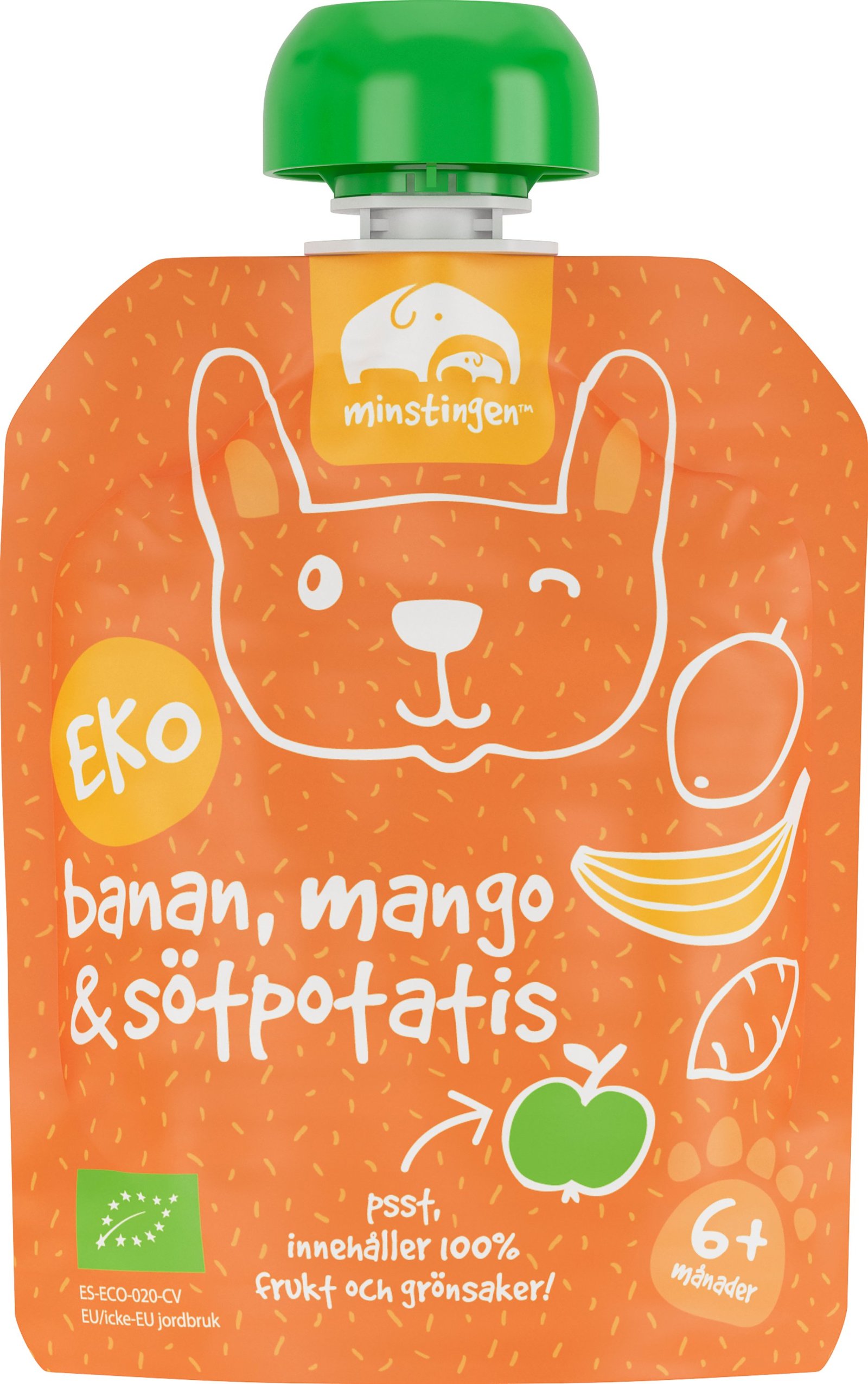 Minstingen Klämpåse banan/mango/sötpotatis 90 g