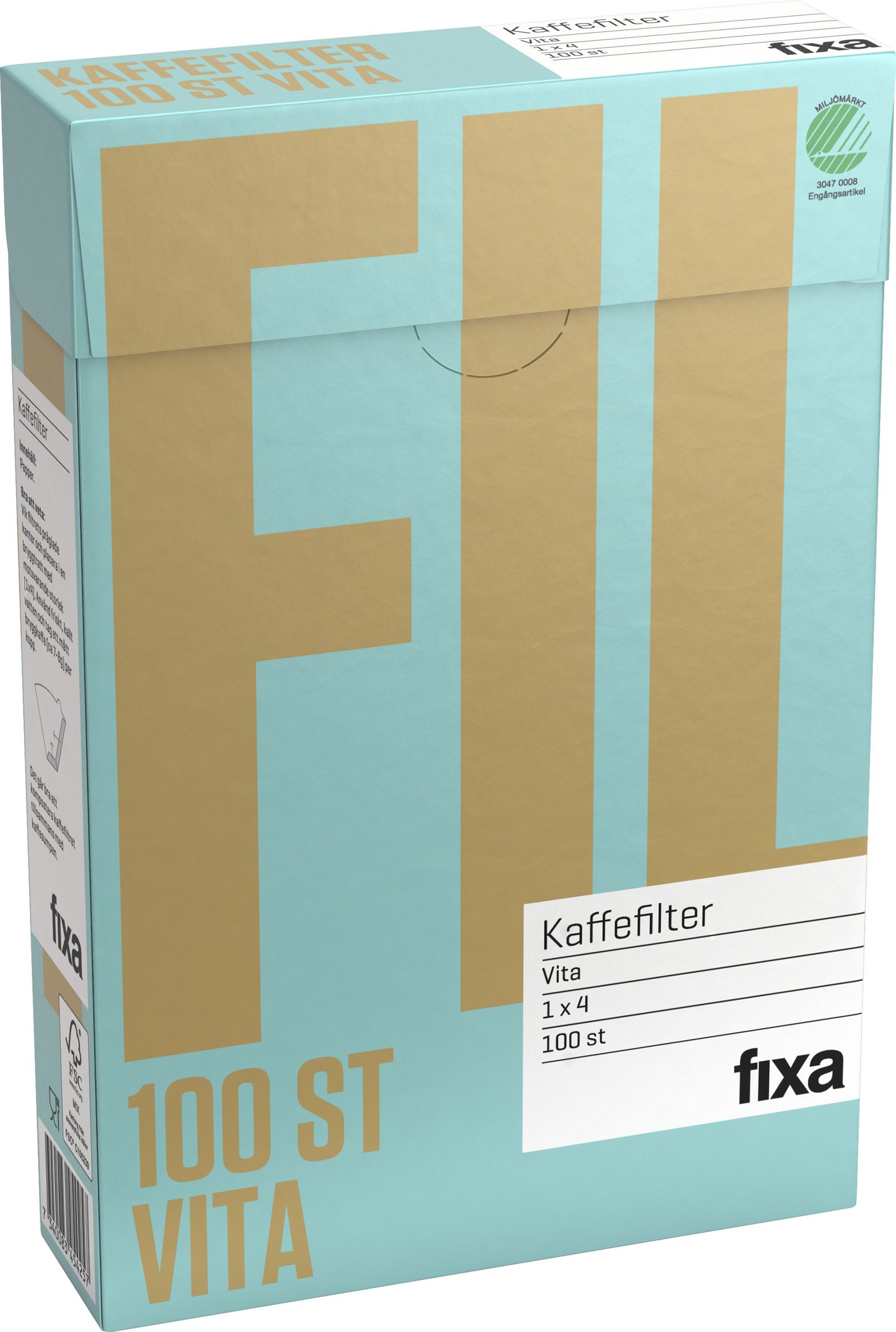 Fixa Kaffefilter 1x4 - 100 st