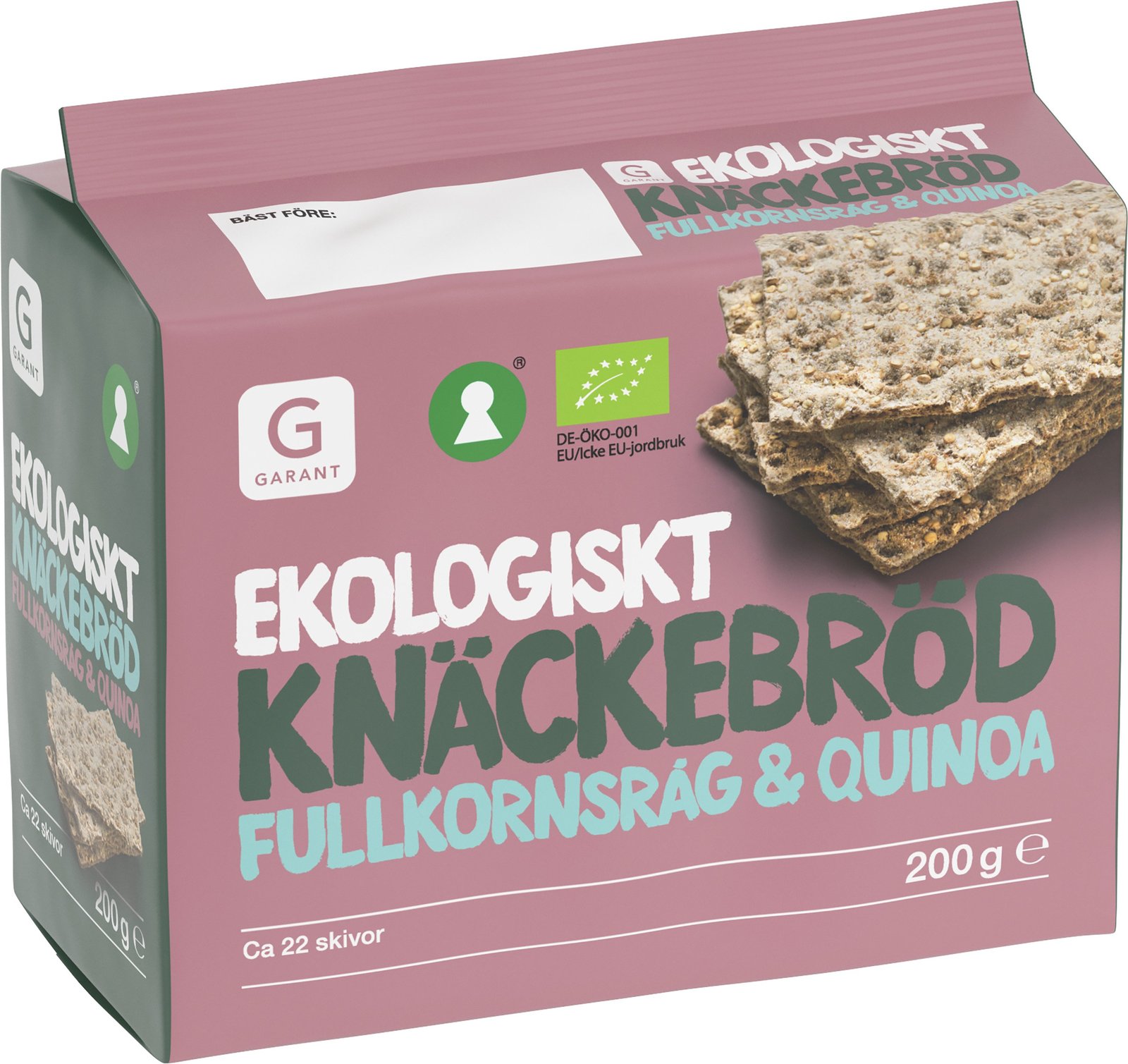 Garant Ekologiskt Knäckebröd Fullkornsråg & Quinoa 200 g