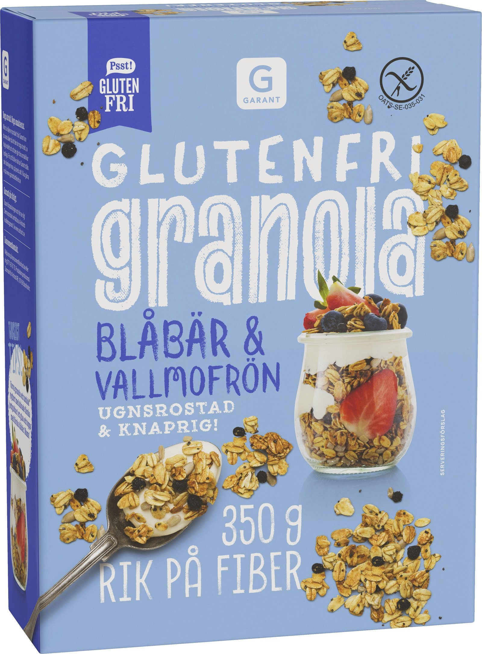 Garant Glutenfri Granola Blåbär & Vallmofrön 350 g