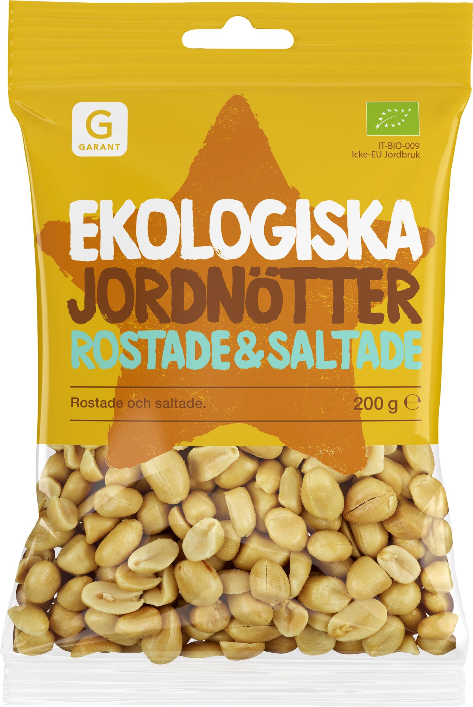 Garant Ekologiska Jordnötter Rostade & Saltade 200 g