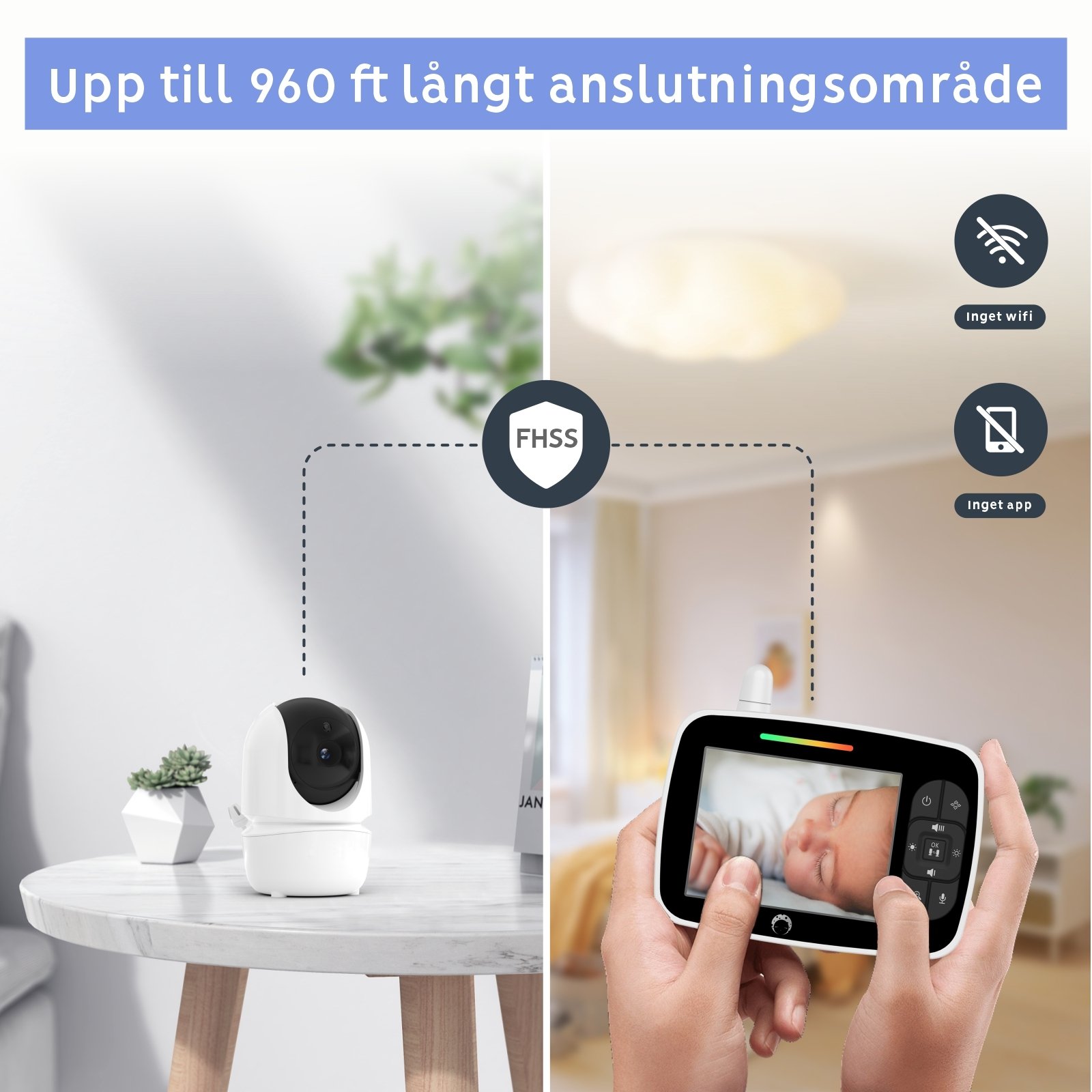 Luna Bambini Baby Monitor Classic med 3,5" färgskärm