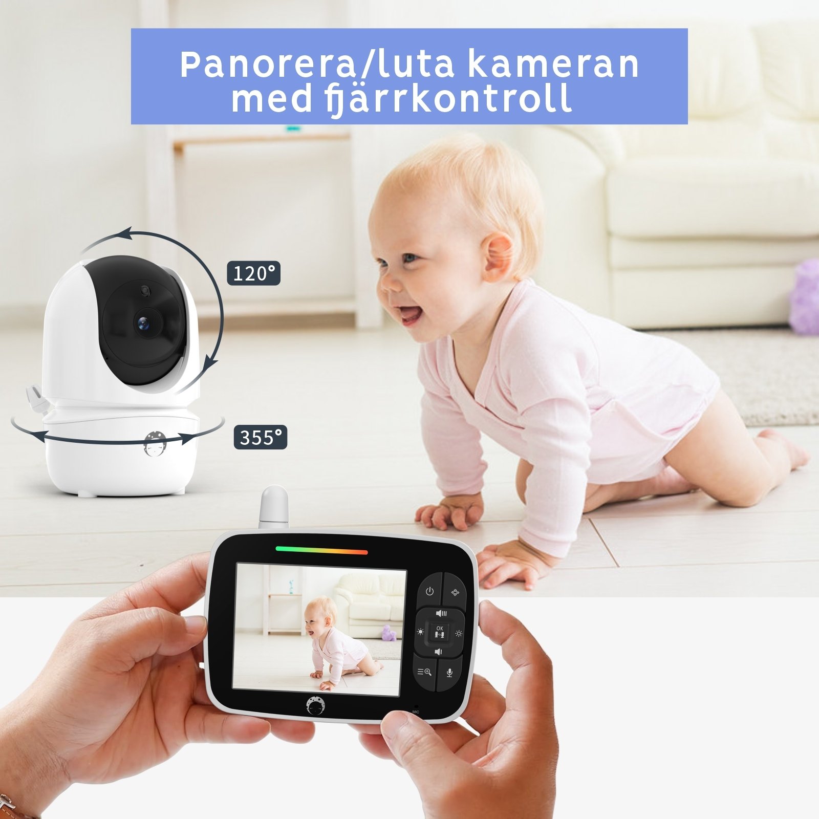 Luna Bambini Baby Monitor Classic med 3,5" färgskärm