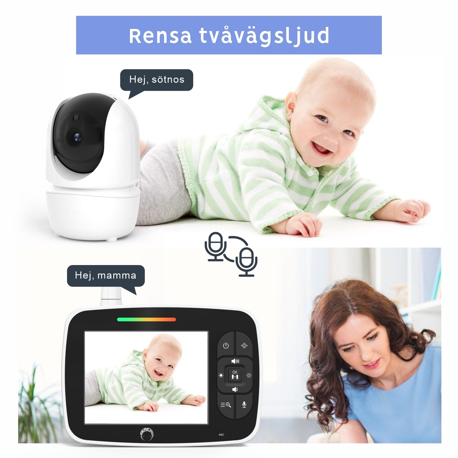 Luna Bambini Baby Monitor Classic med 3,5" färgskärm