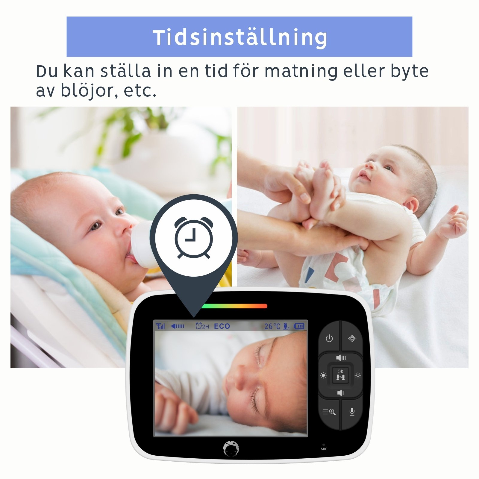 Luna Bambini Baby Monitor Classic med 3,5" färgskärm