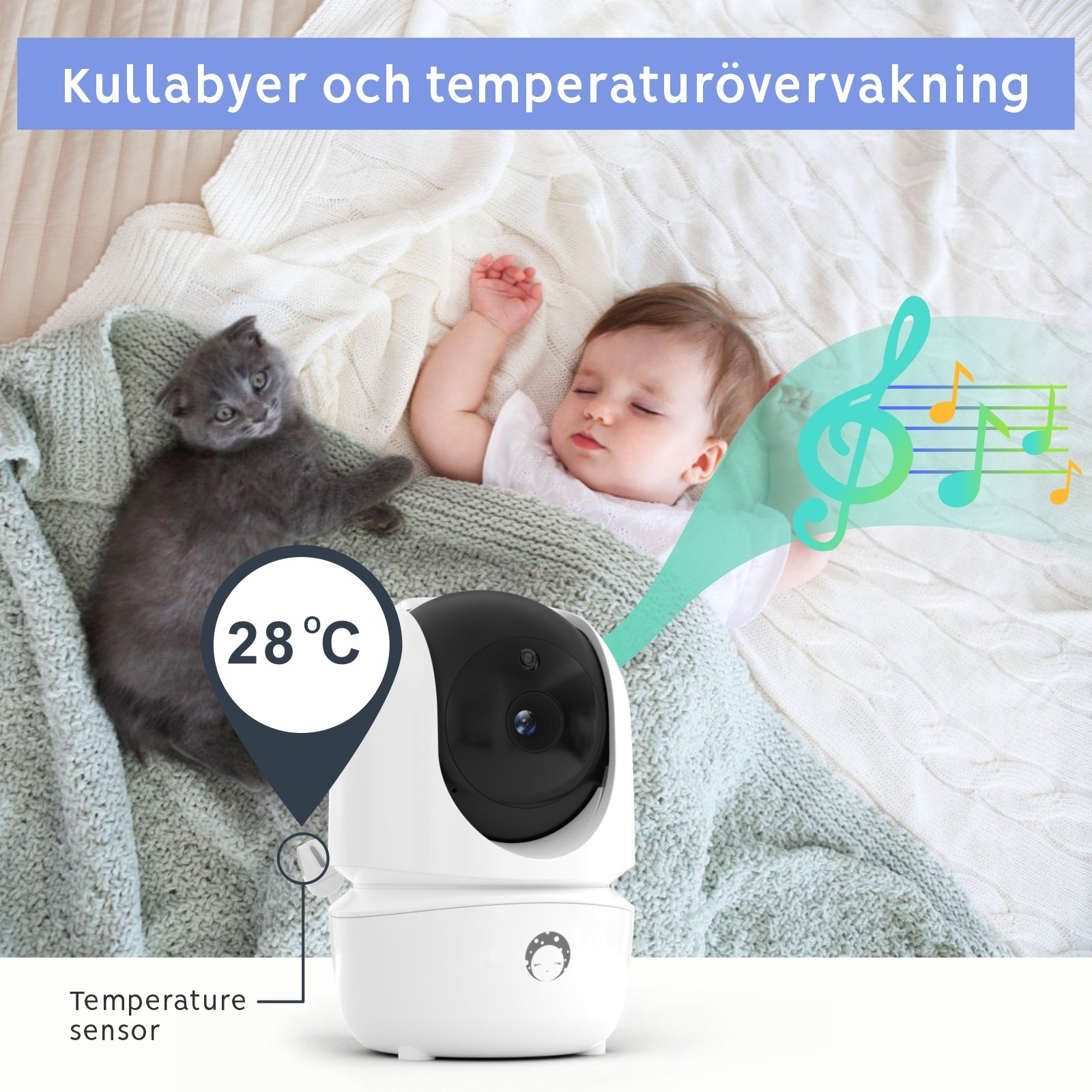 Luna Bambini Baby Monitor Classic med 3,5" färgskärm