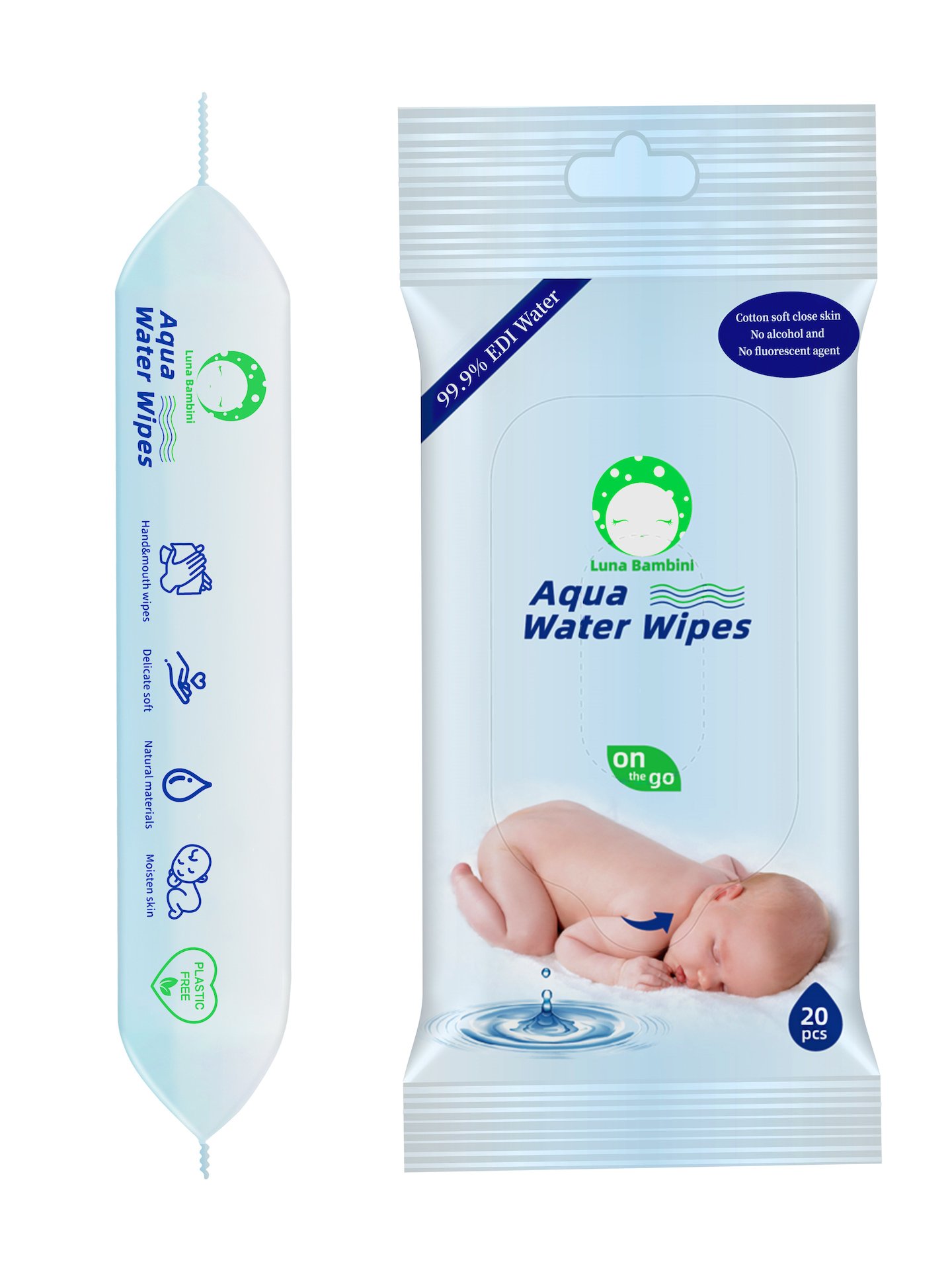 Luna Bambini Aqua Water Wipes 1 x 20 st