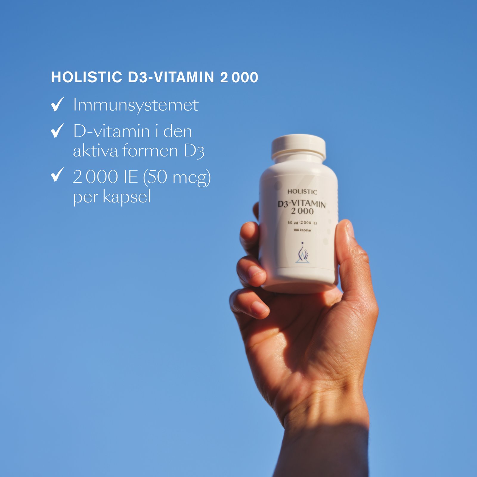 Holistic D3-vitamin 2000IE (50 µg) 180 vegetabiliska kapslar