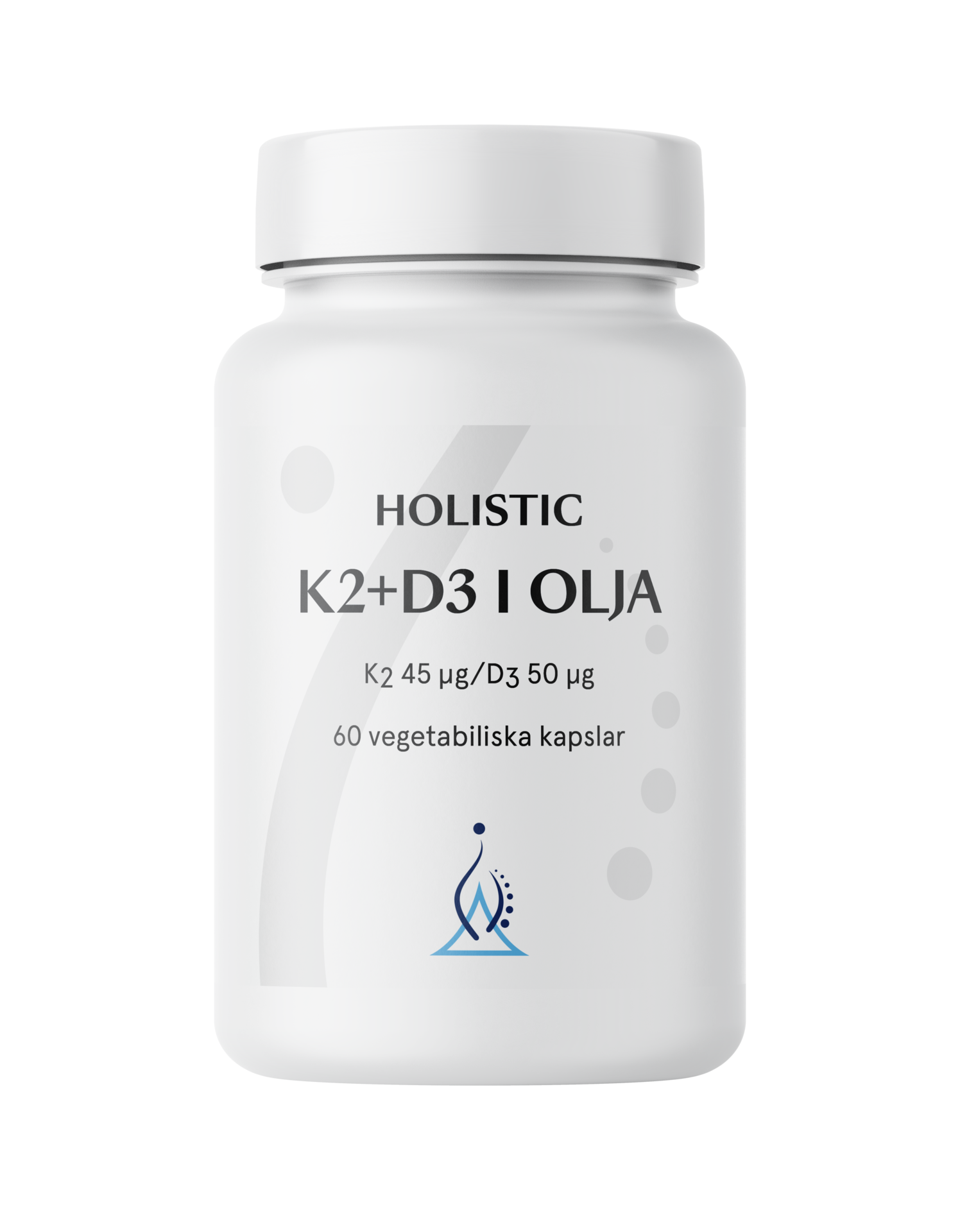 Holistic K2+D3-vitamin i olivolja 60 vegetabiliska kapslar