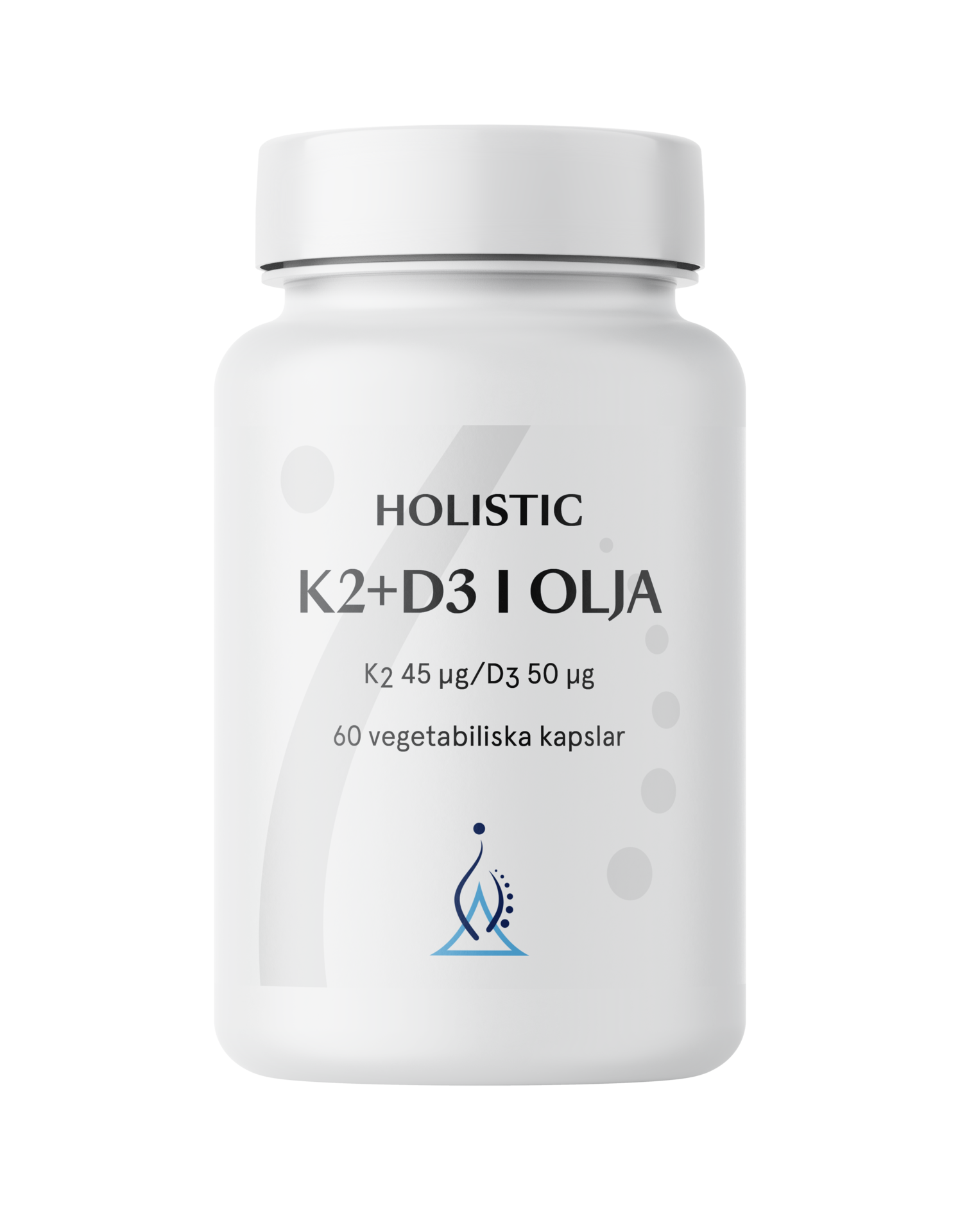 Holistic K2+D3-vitamin i olivolja 60 vegetabiliska kapslar