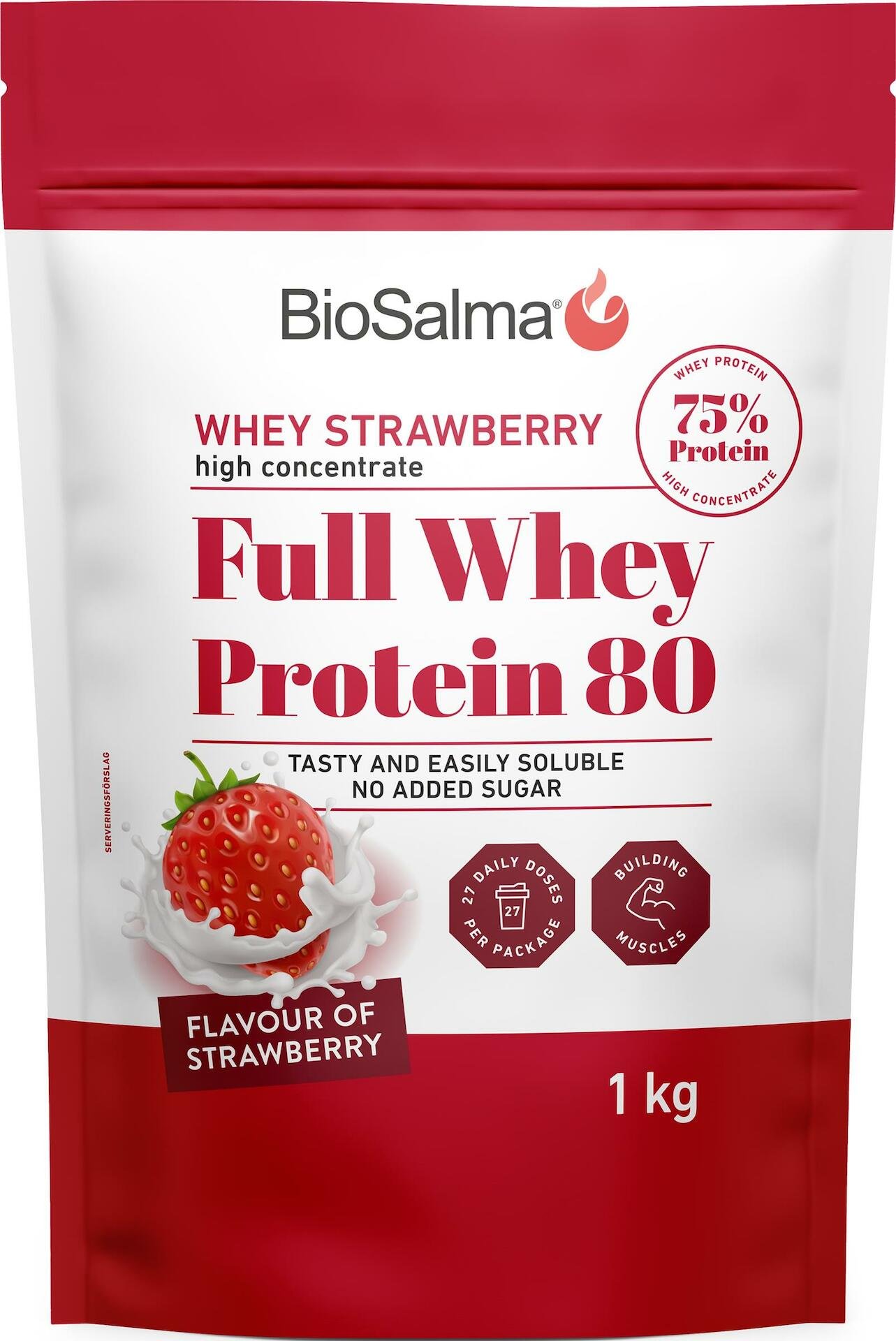 BioSalma Full Whey Protein 80 Strawberry 1000g