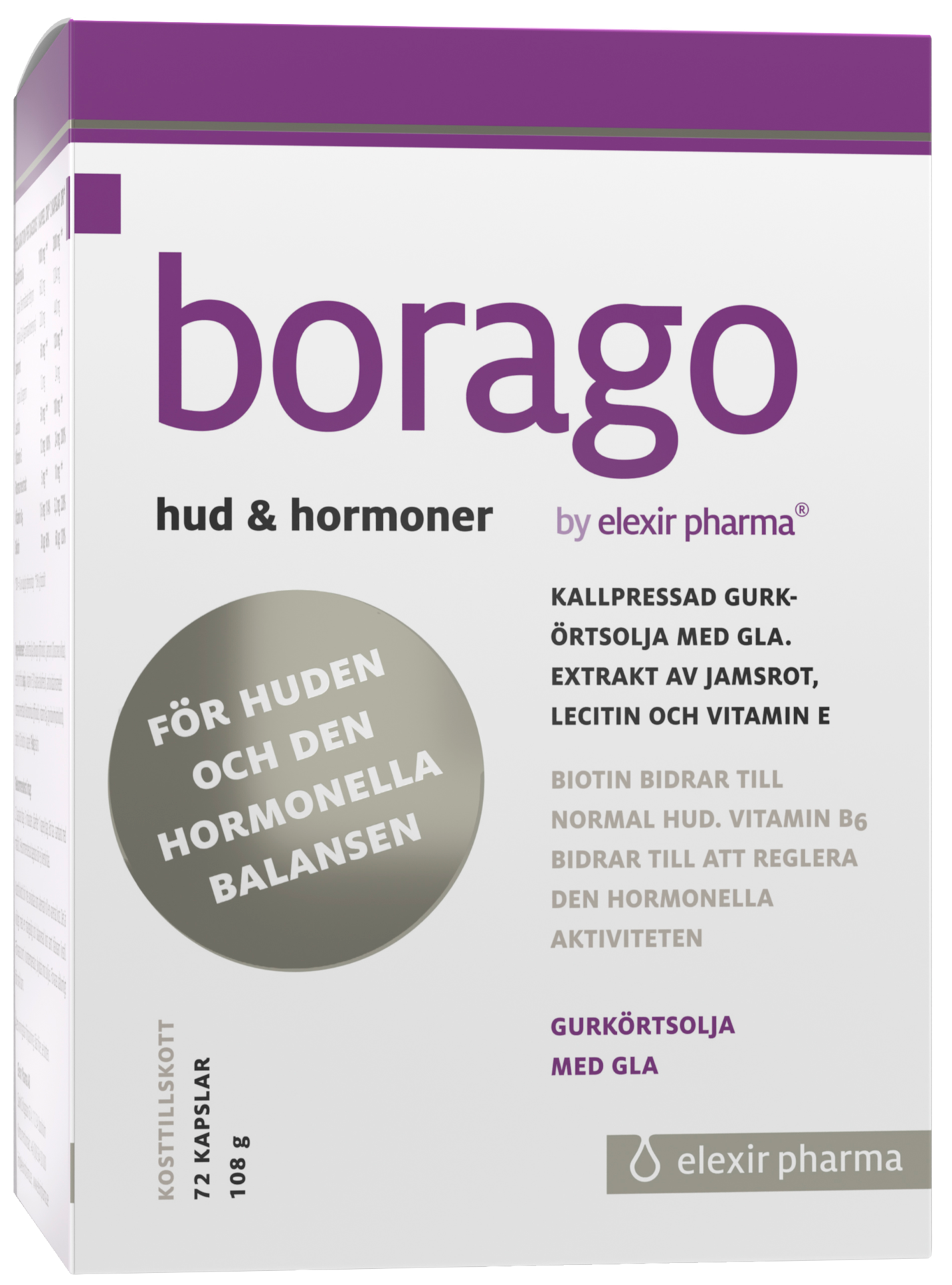 Borago Hud & Hormoner 72 kapslar