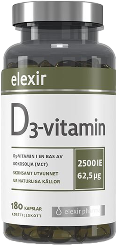 Elexir D3-vitamin 180 kapslar
