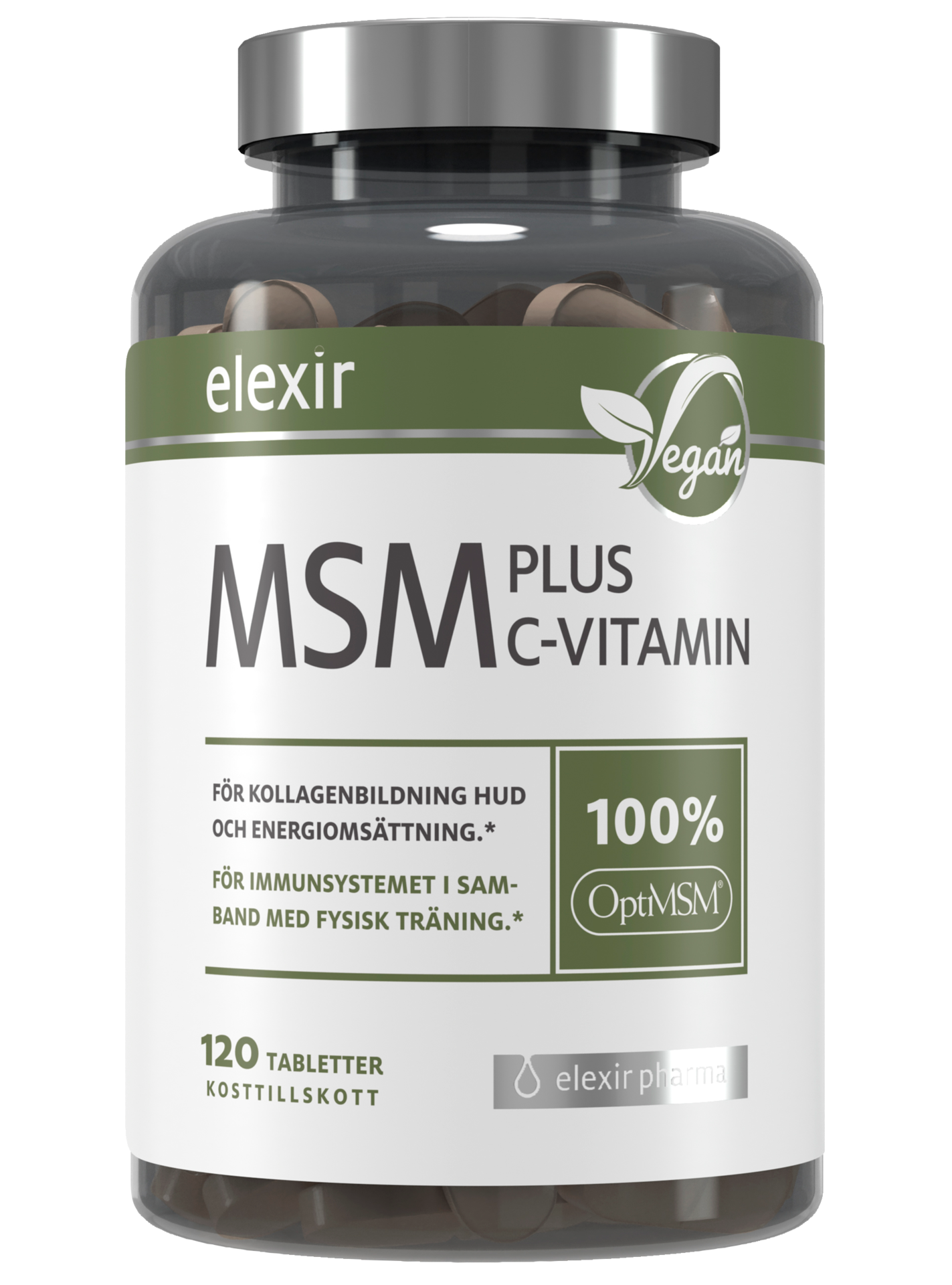 Elexir Pharma MSM + Vitamin-C 120 tabletter