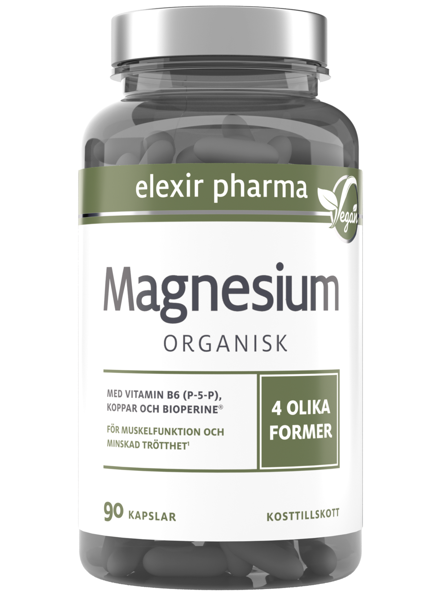 Elexir Pharma Organisk Magnesium 120mg 90 kapslar