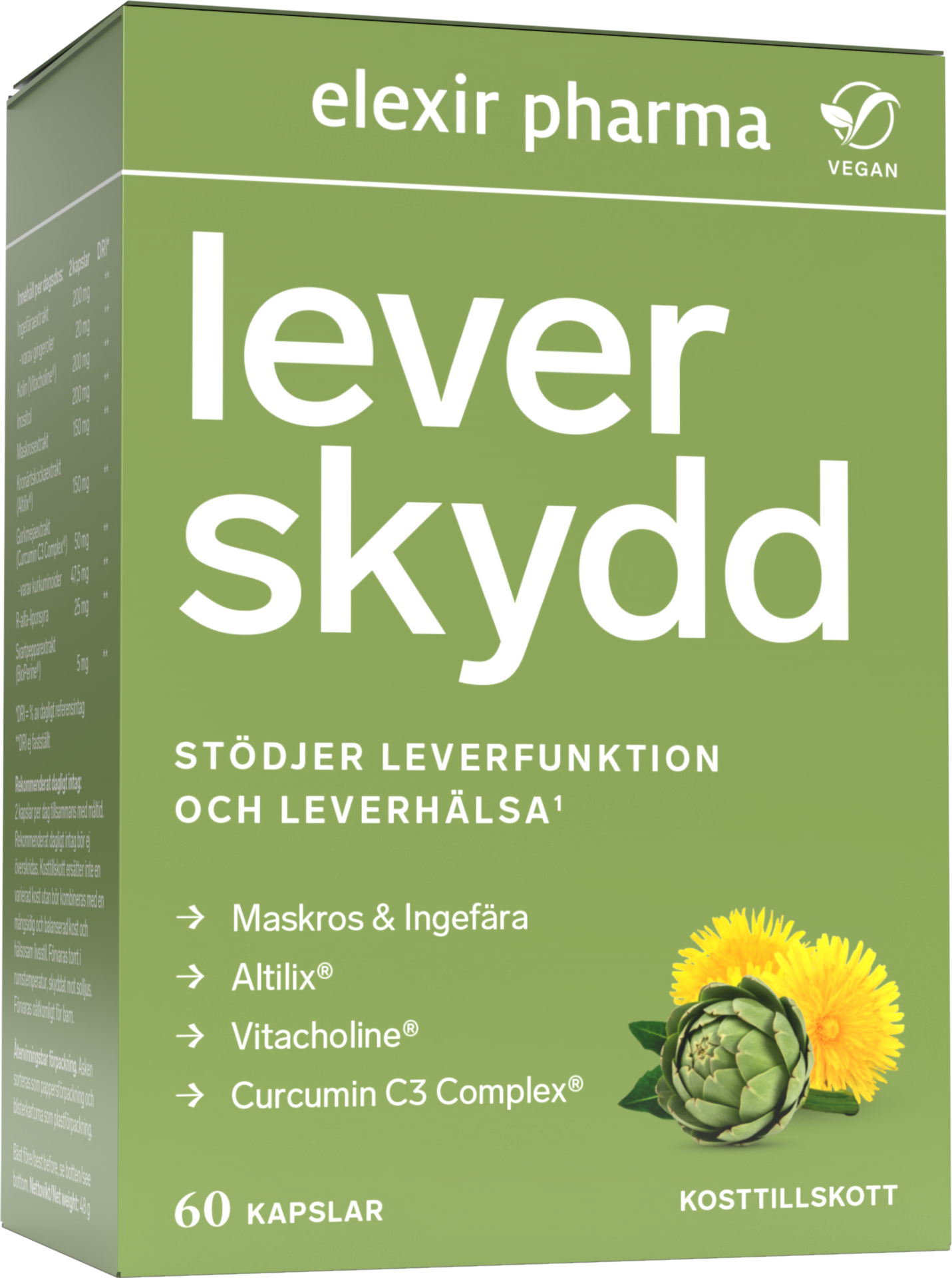Elexir Pharma Leverskydd 60 kapslar