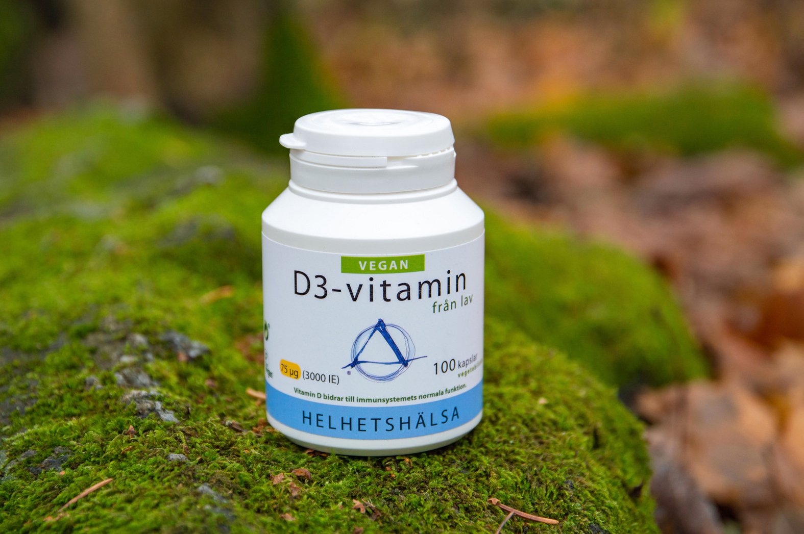 Helhetshälsa D3 Vitamin från lav 75 µg 100 kapslar