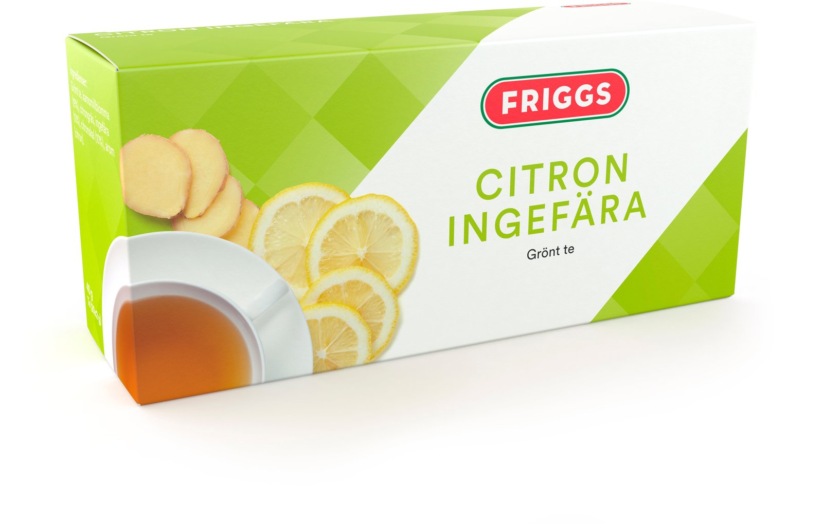 Friggs Grönt te Ingefära & Citron 40 g