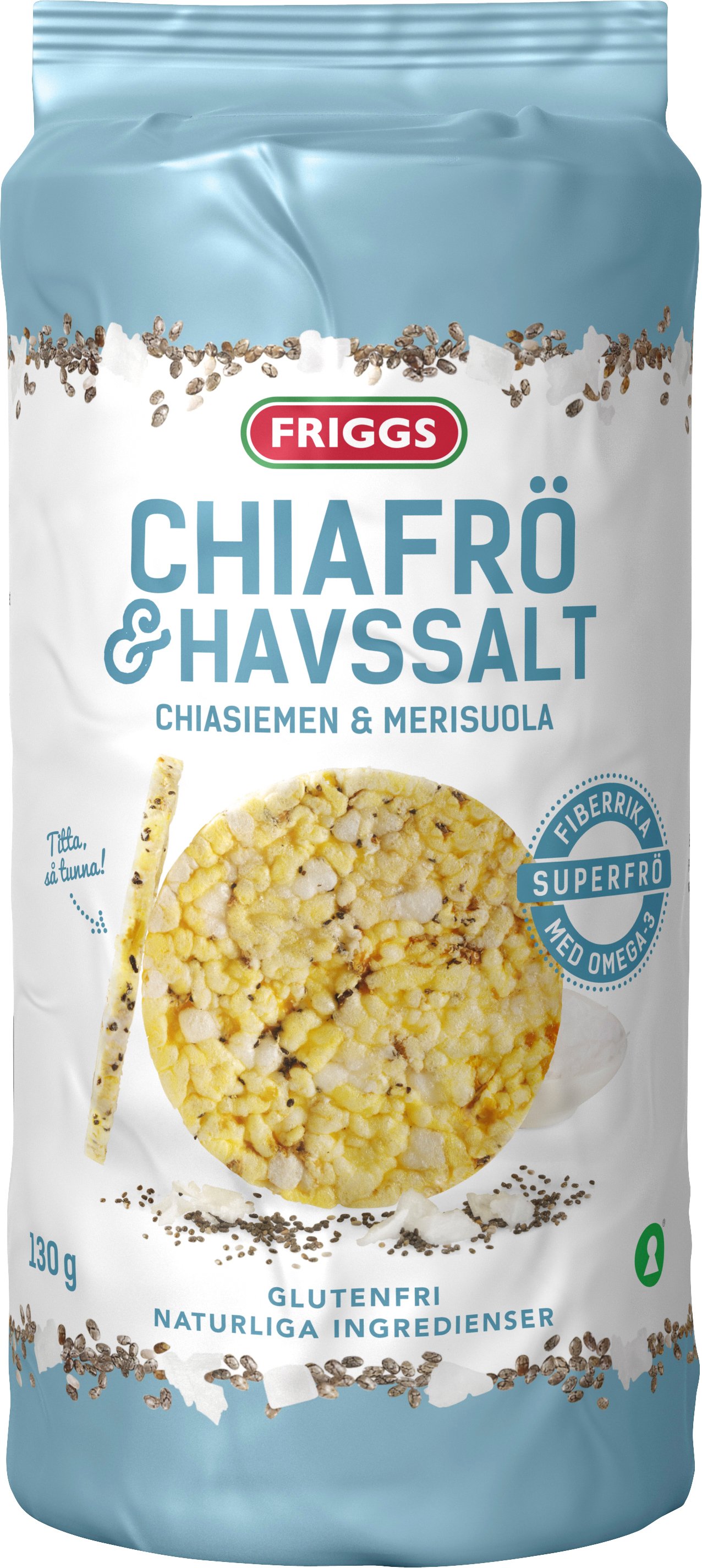 Friggs Majskakor Tunna - Chiafrö & Havssalt 130 g