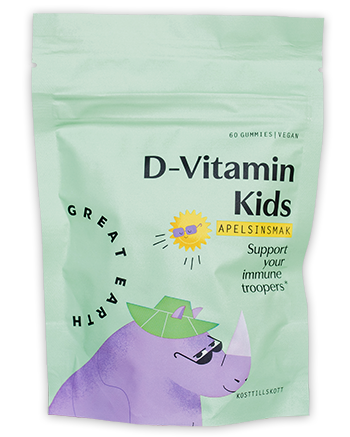 Great Earth D-Vitamin Kids Apelsinsmak Refill 60 tuggtabletter