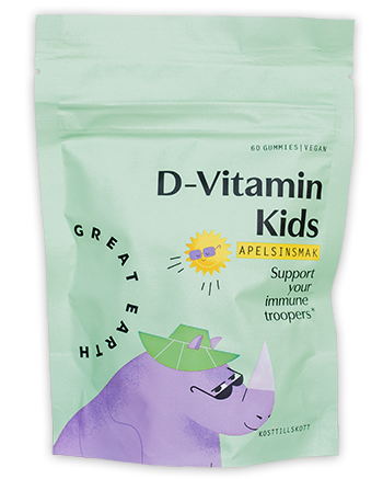 Great Earth D-Vitamin Kids Apelsinsmak Refill 60 tuggtabletter