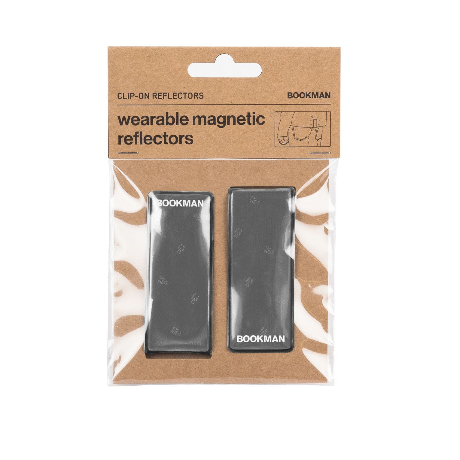 Bookman Urban Visibility Clip-on Reflectors Black 2 st